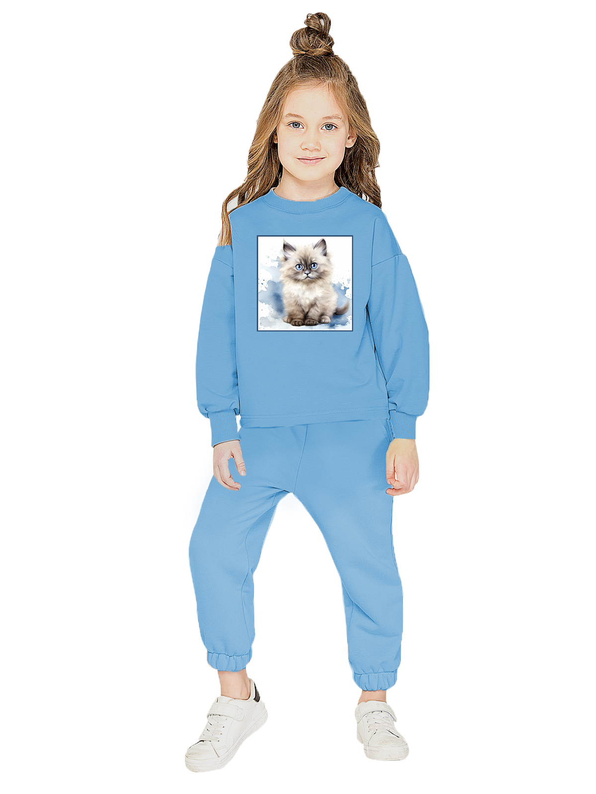 Комп.:джемп.,брюки для девочки О66774 (голубой)