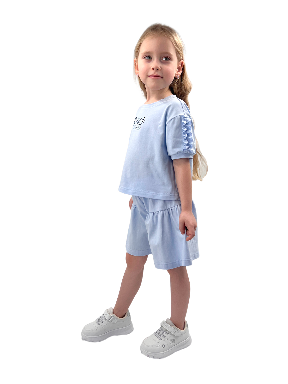 Комп.:блуз.,шор. для девочки О57255 (голубой)