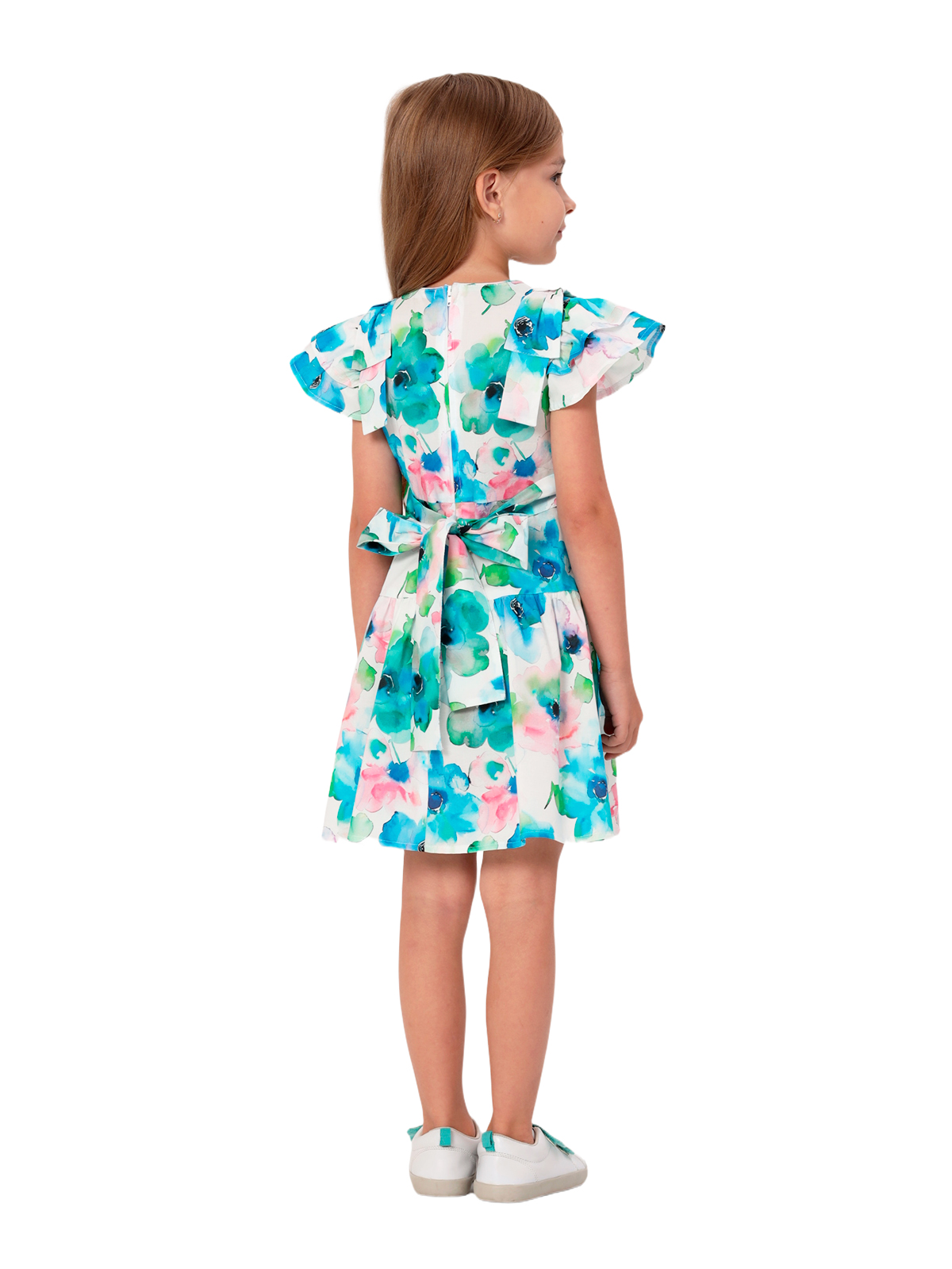 Платье для девочки О57231 (розовый-бирюзовый)