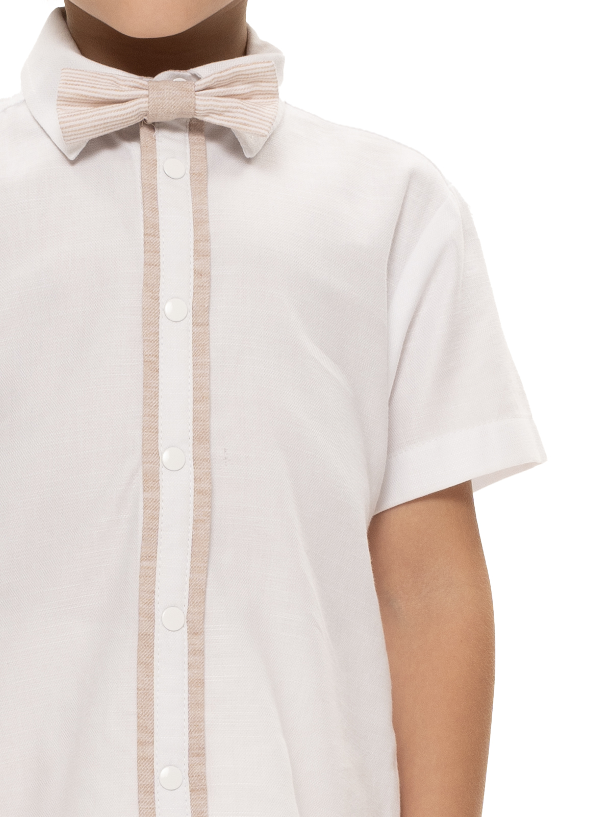 Верхняя сорочка для мальчика О46469 (белый-бежевый)