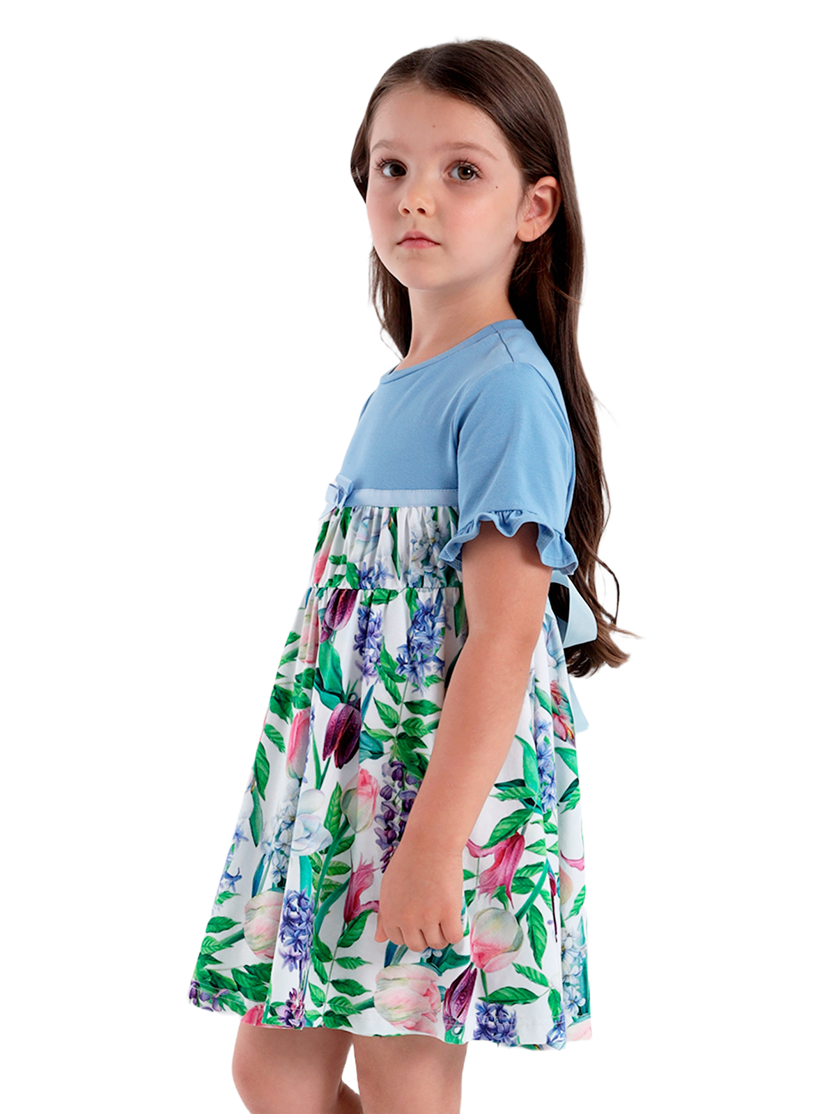 Платье для девочки О57226 (синий-розовый)