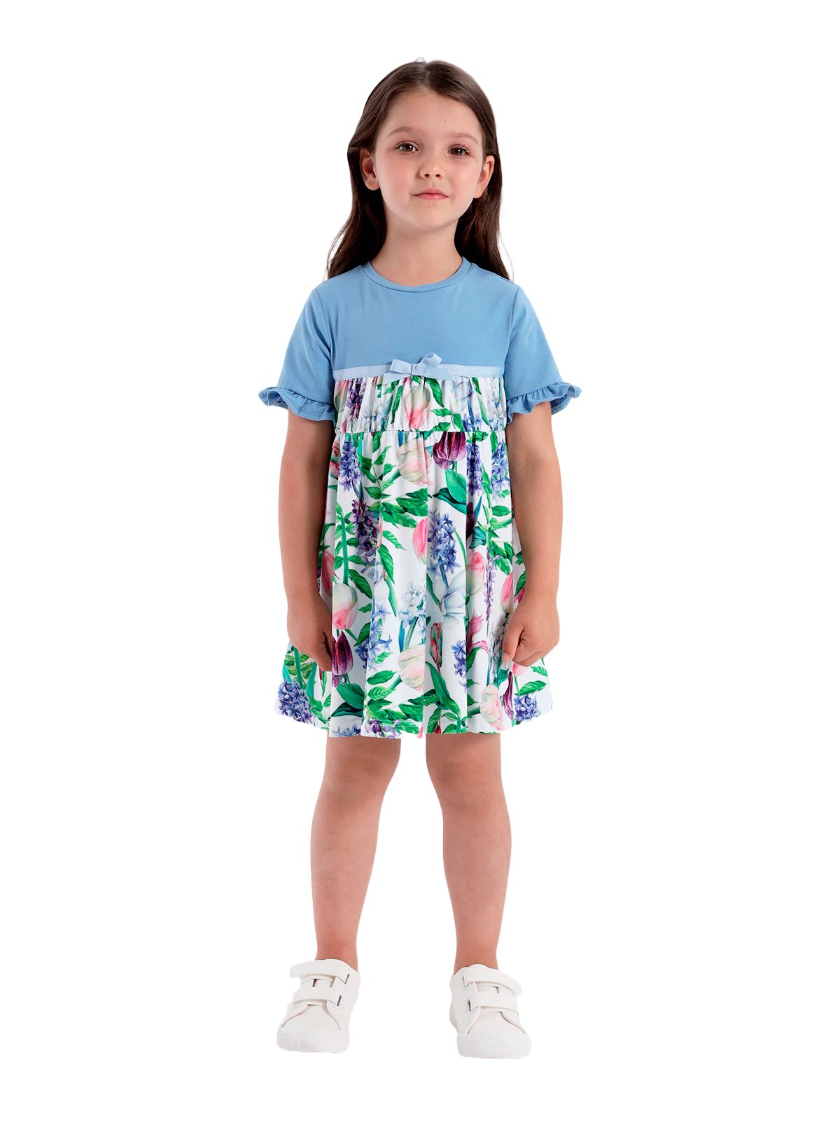 Платье для девочки О57226 (синий-розовый)