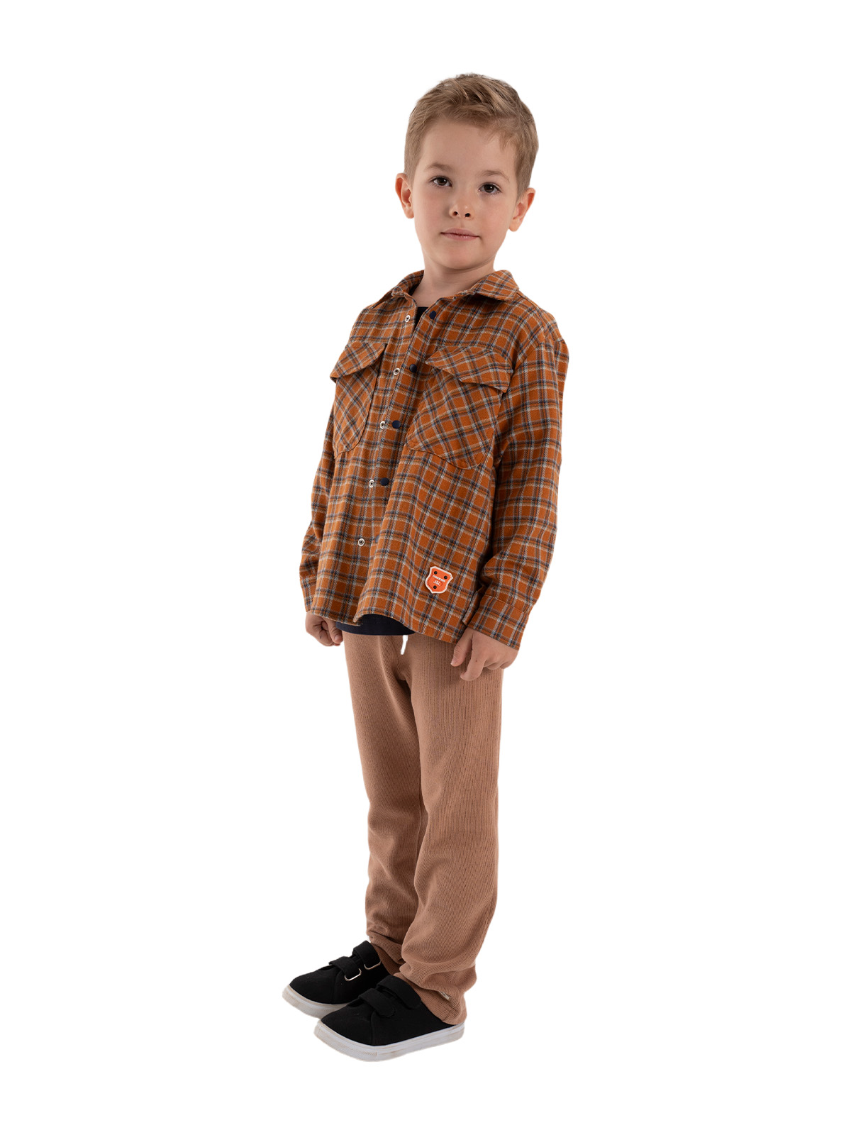 Верхняя сорочка для мальчика О37120 (коричневый)