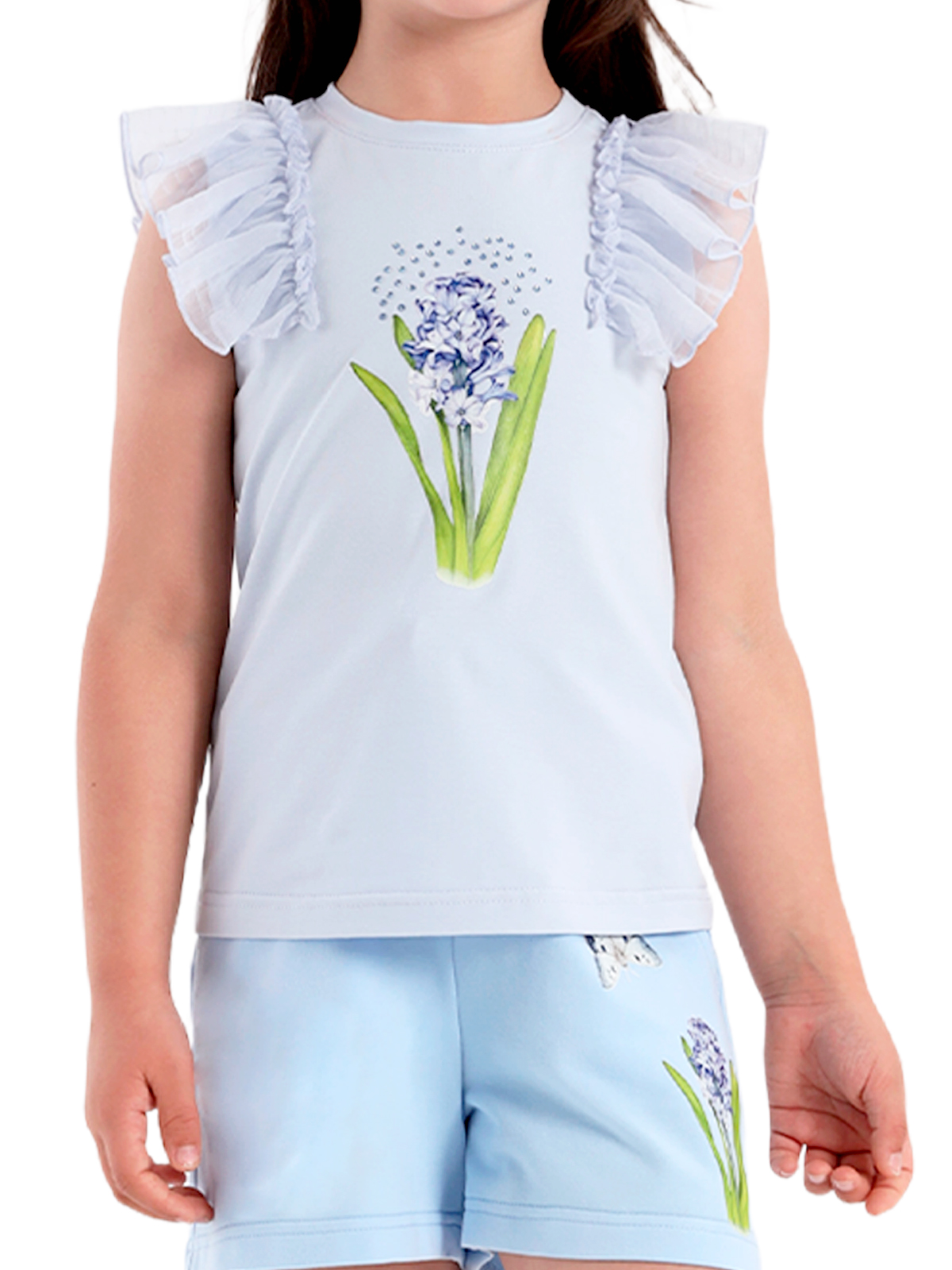 Блузка для девочки О57239 (голубой)