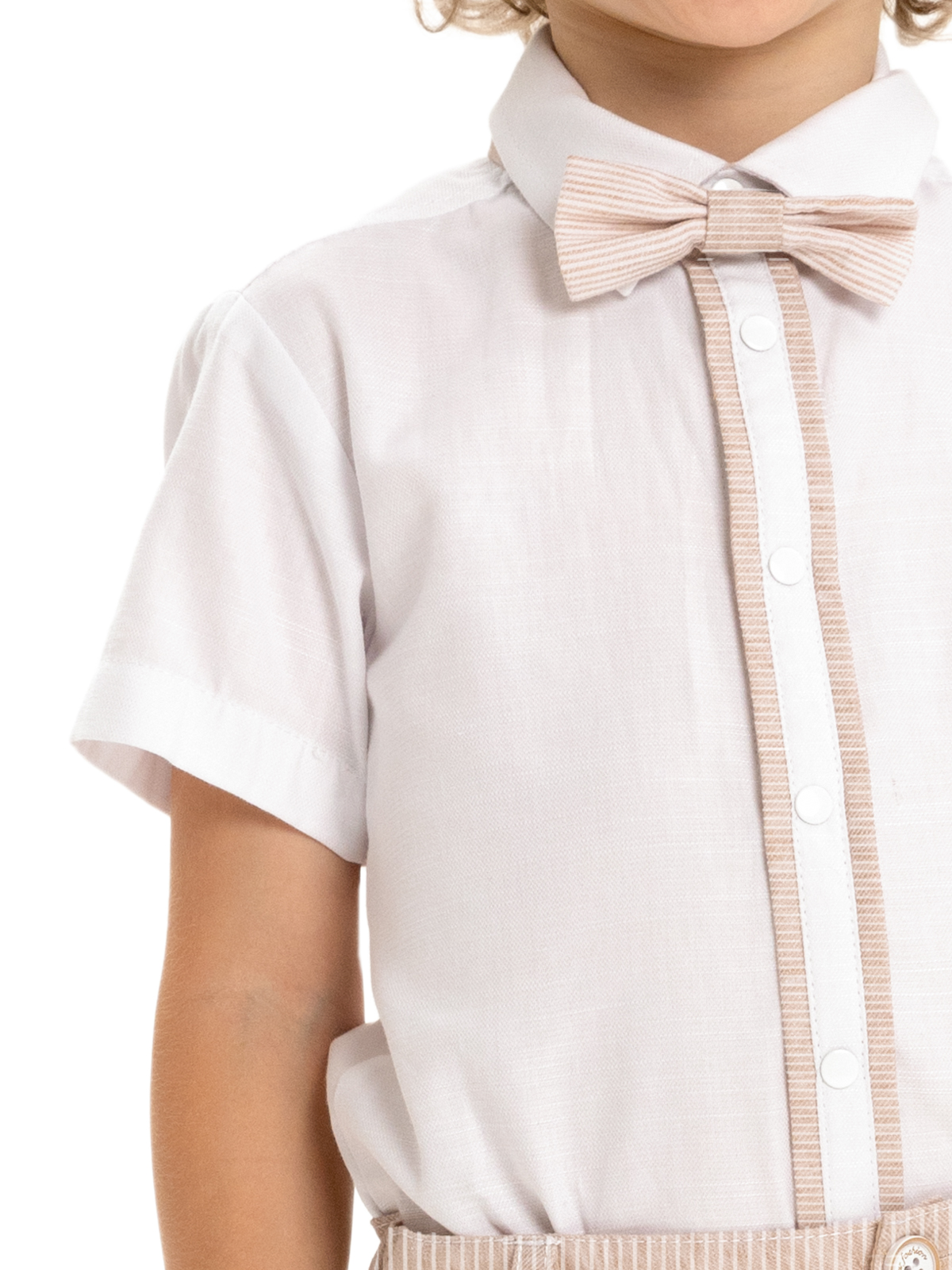 Верхняя сорочка для мальчика О46469 (белый-бежевый)