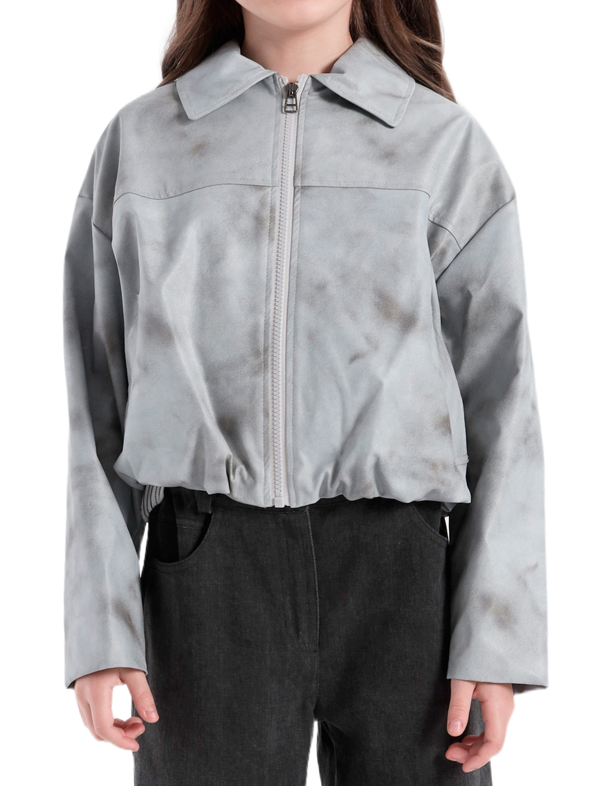 Куртка для девочки О57273 (серый)