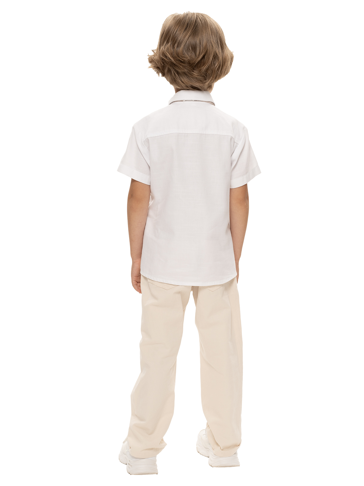 Верхняя сорочка для мальчика О46469 (белый-бежевый)