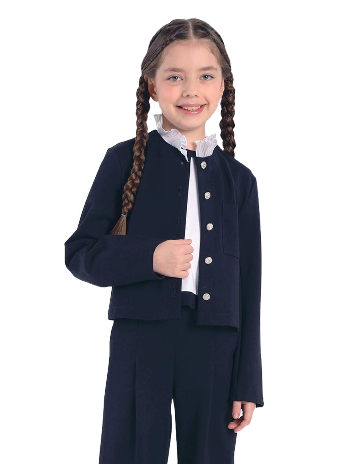 Жакет для девочки О77027 (синий)