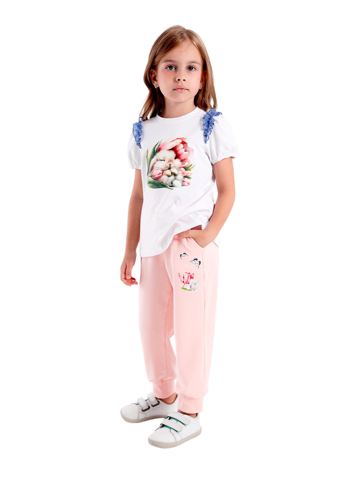 Брюки для девочки О57243 (розовый)