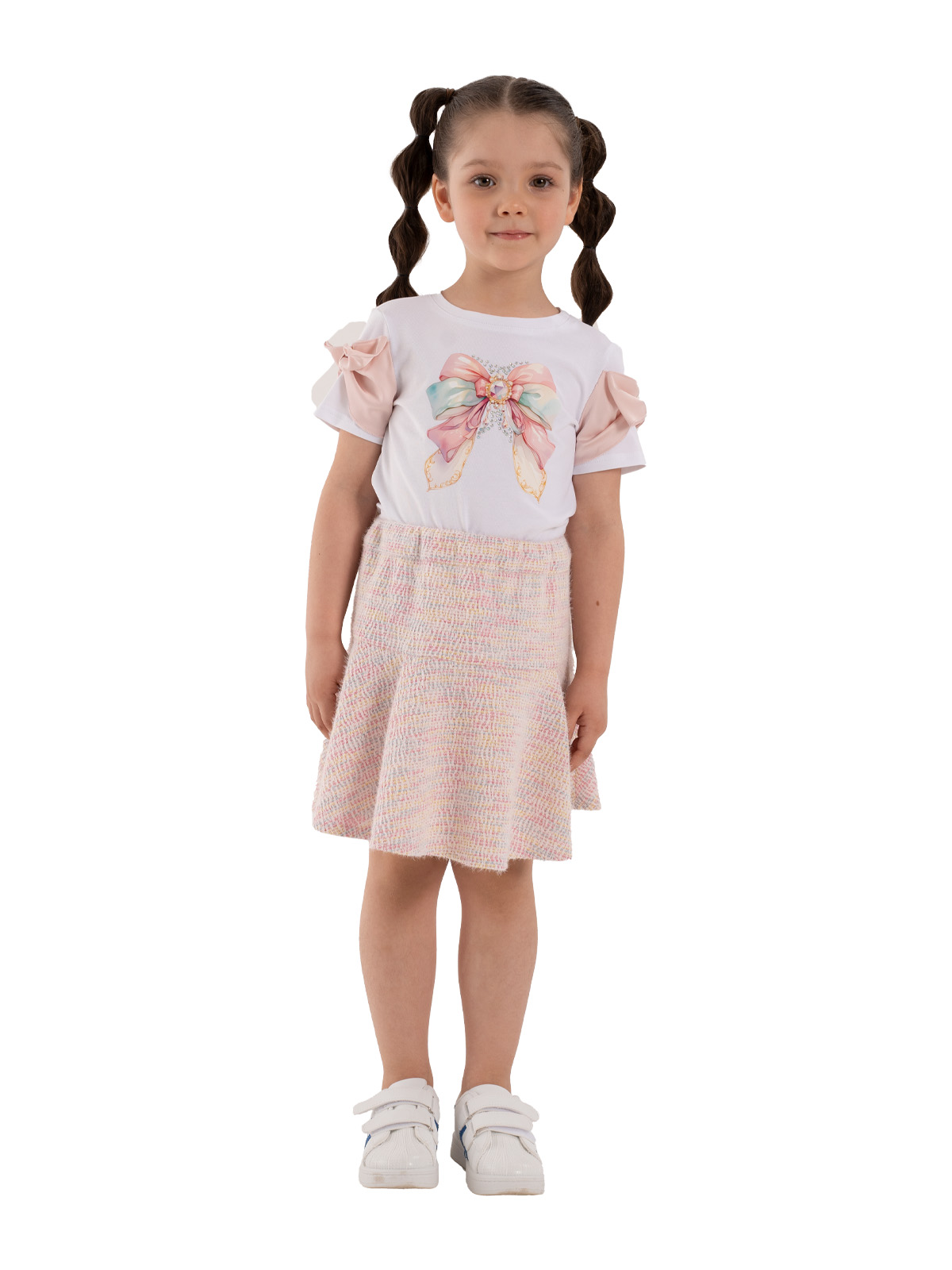 Джемпер для девочки О67193 (белый-розовый)