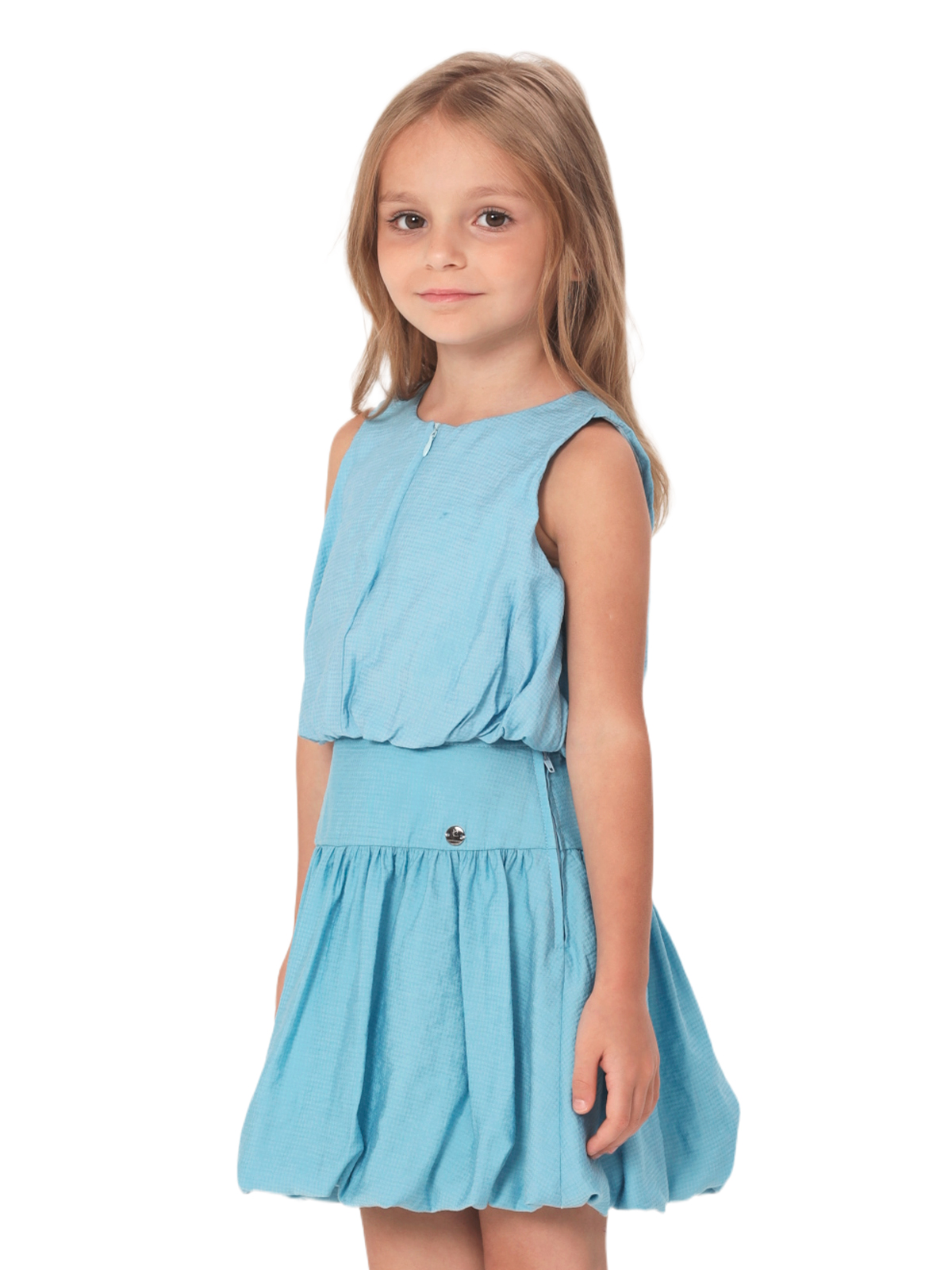 Комп.:блузка,юбка для девочки О57227 (бирюзовый)