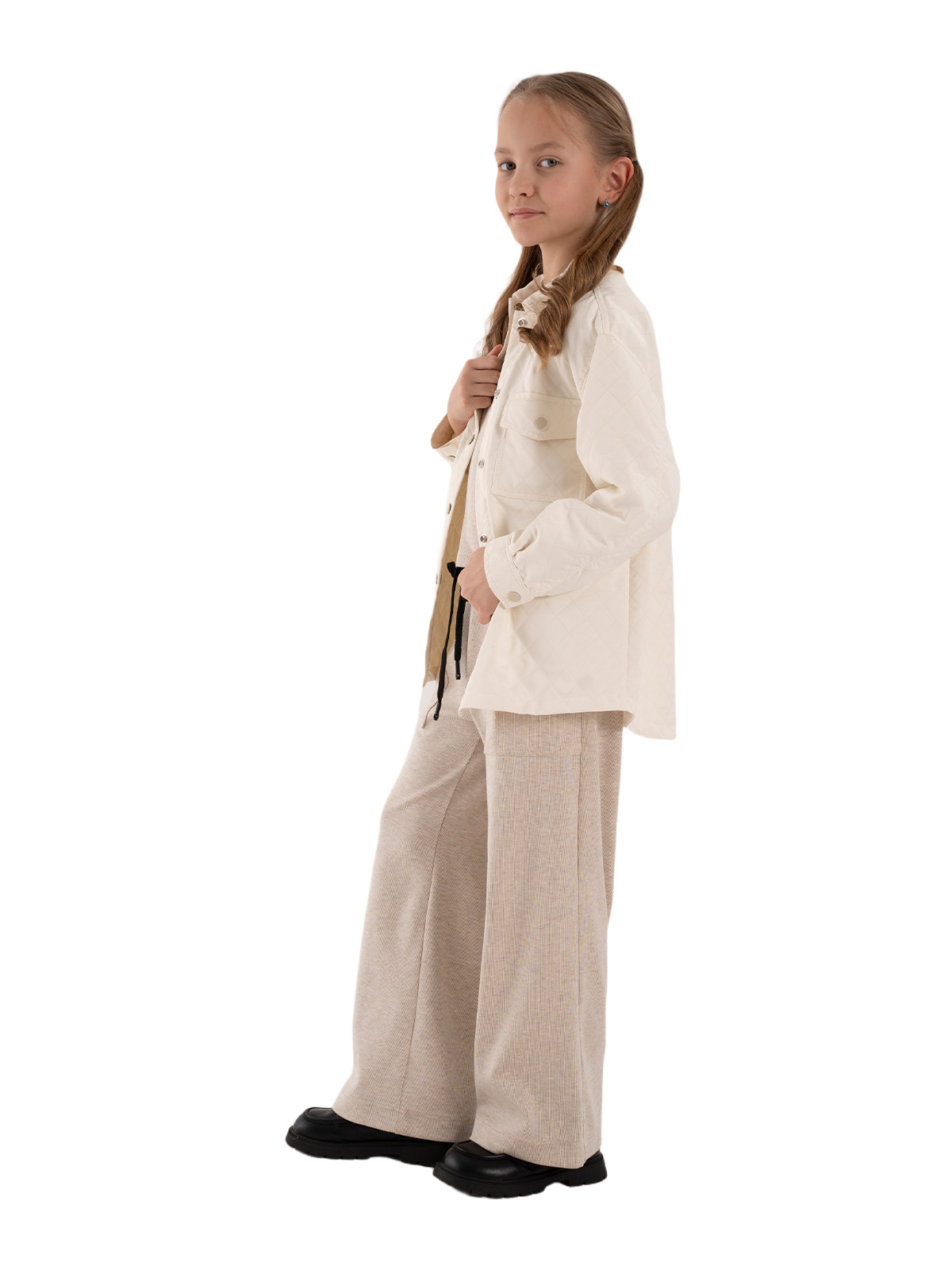 Брюки для девочки О67072 (бежевый)