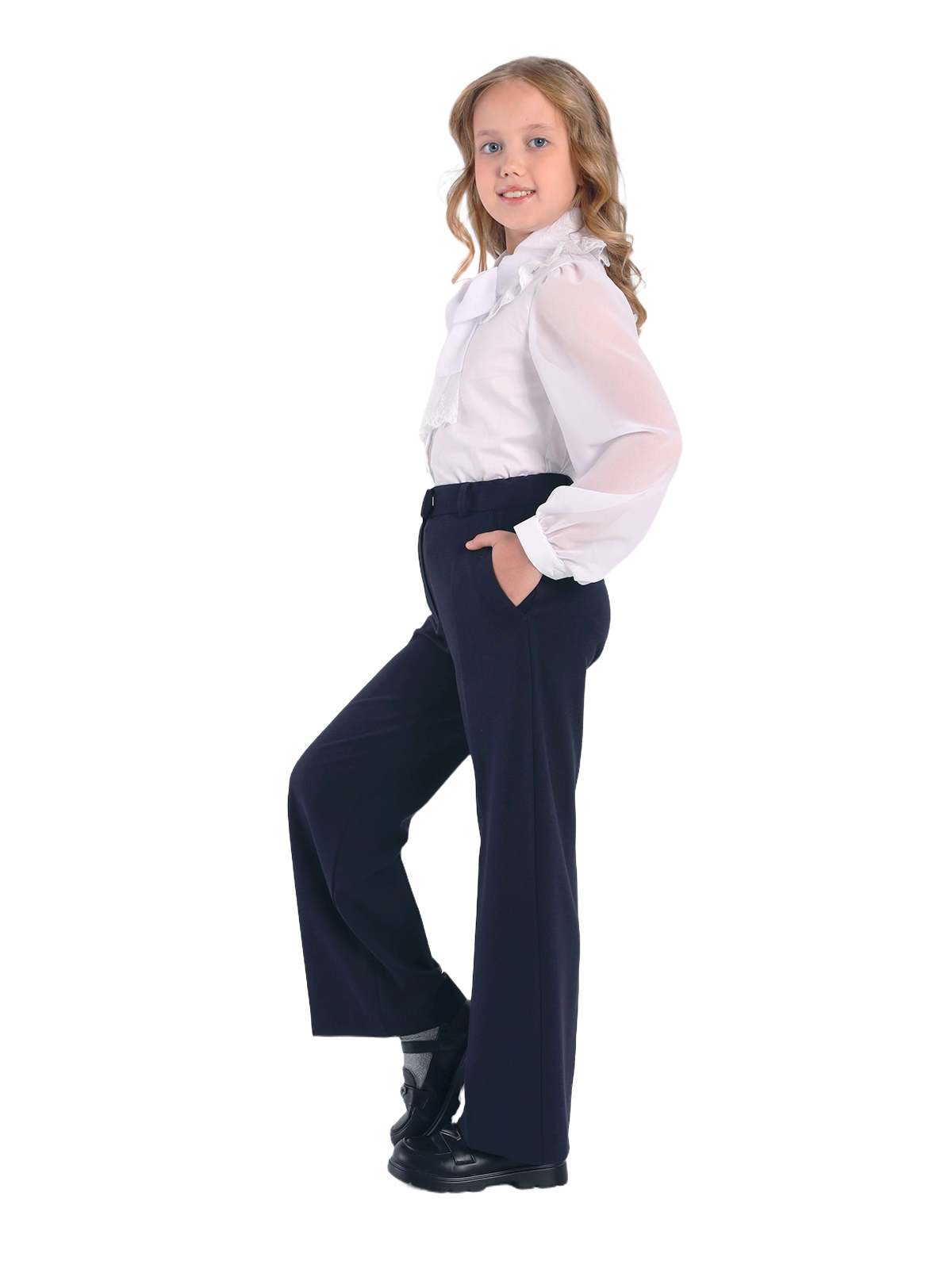 Брюки для девочки О76268 (синий)