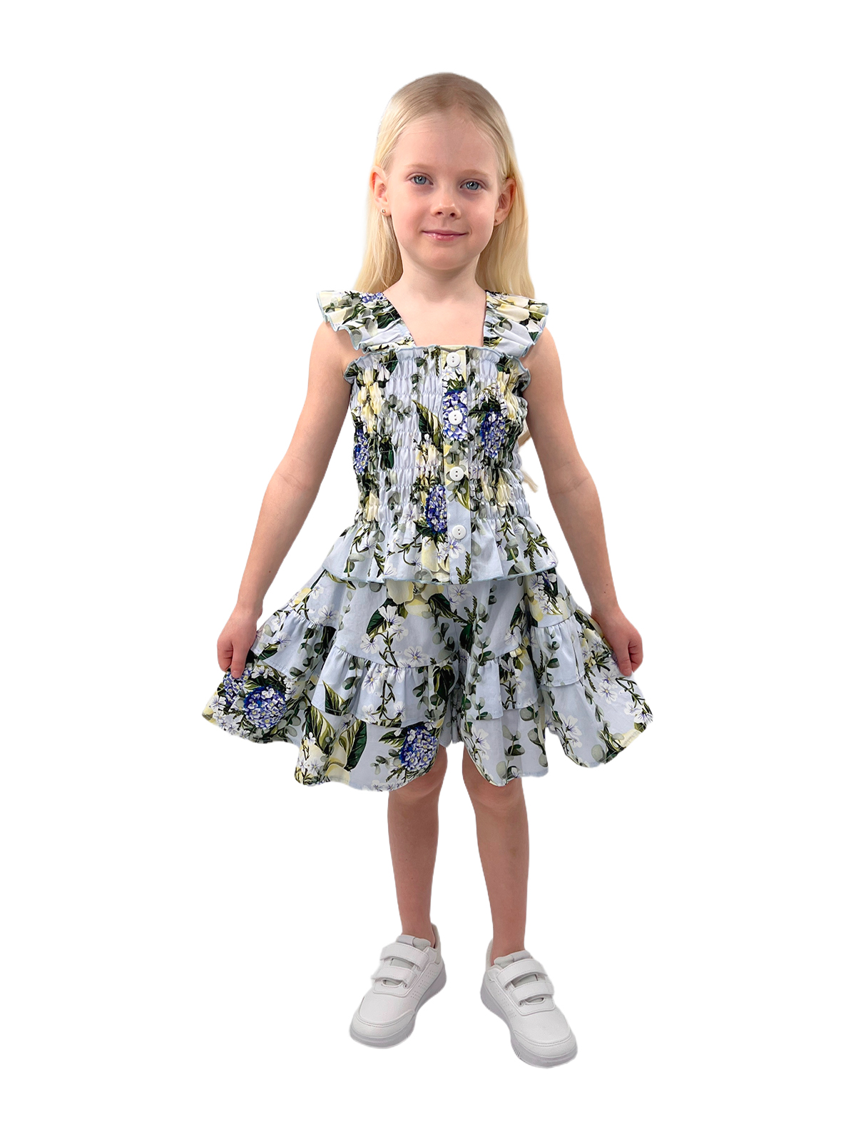 Юбка-шорты для девочки О57238 (голубой)