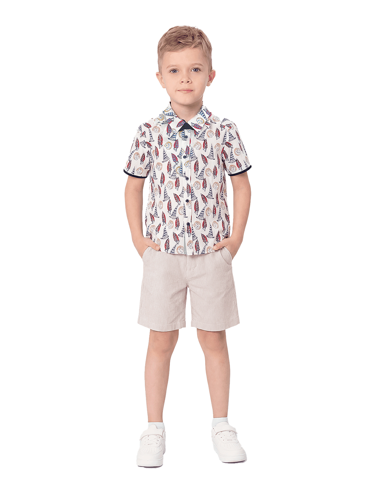 Шорты для мальчика О46954 (белый-бежевый)