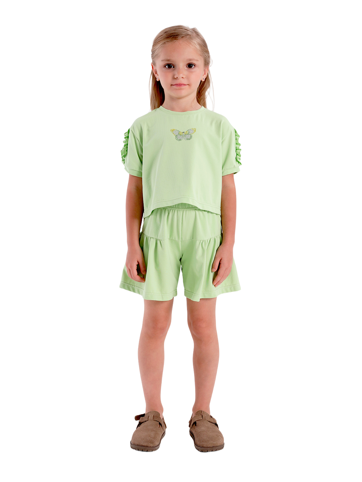 Комп.:блуз.,шор. для девочки О57255 (зеленый)