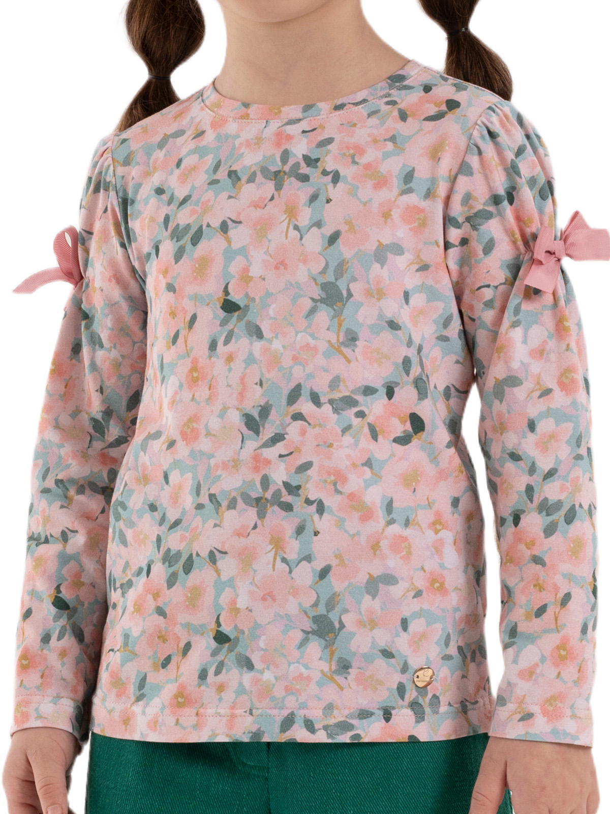 Джемпер для девочки О67138 (розовый-зеленый)