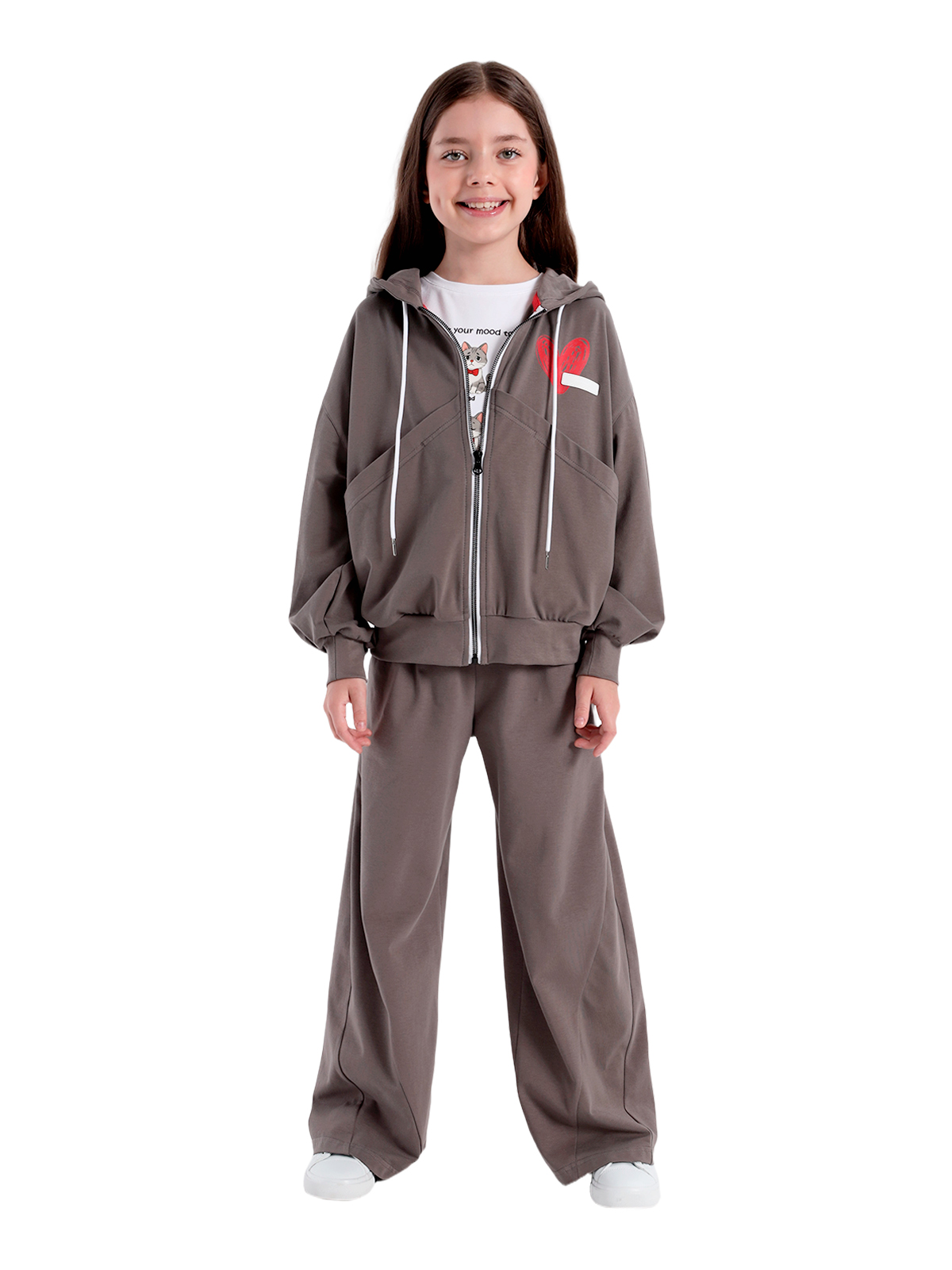 Джемпер для девочки О57278 (серый)