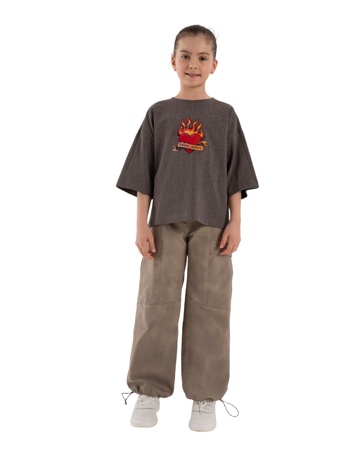 Брюки для девочки О67080 (хаки)