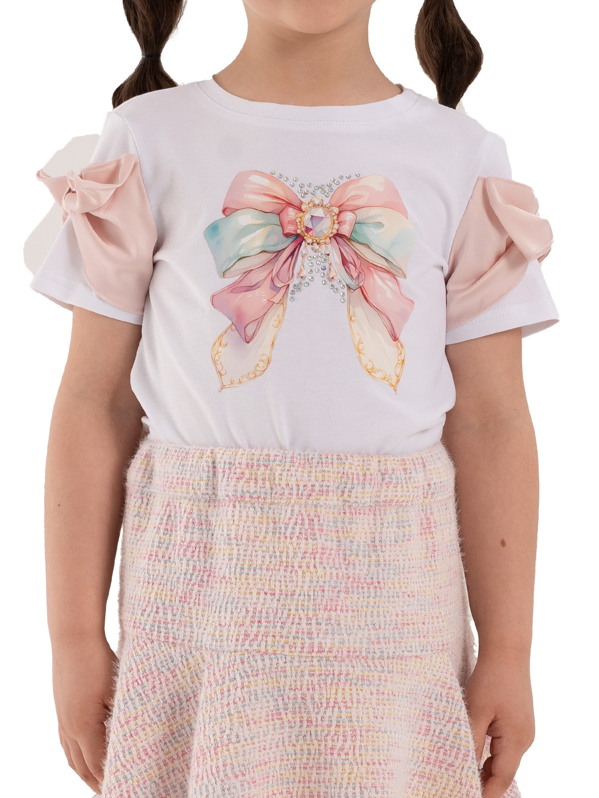 Джемпер для девочки О67193 (белый-розовый)