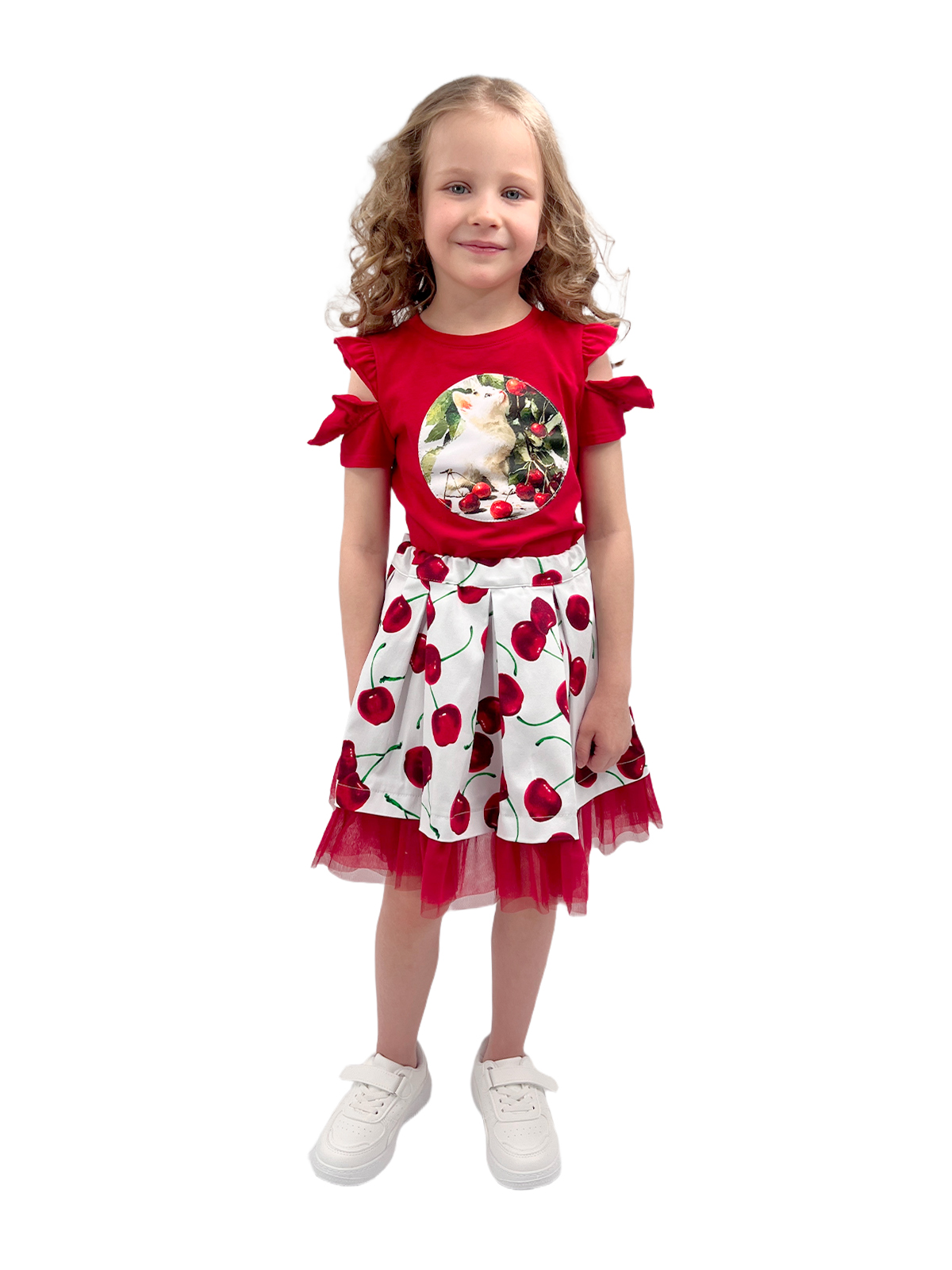 Блузка для девочки О54046 (красный)