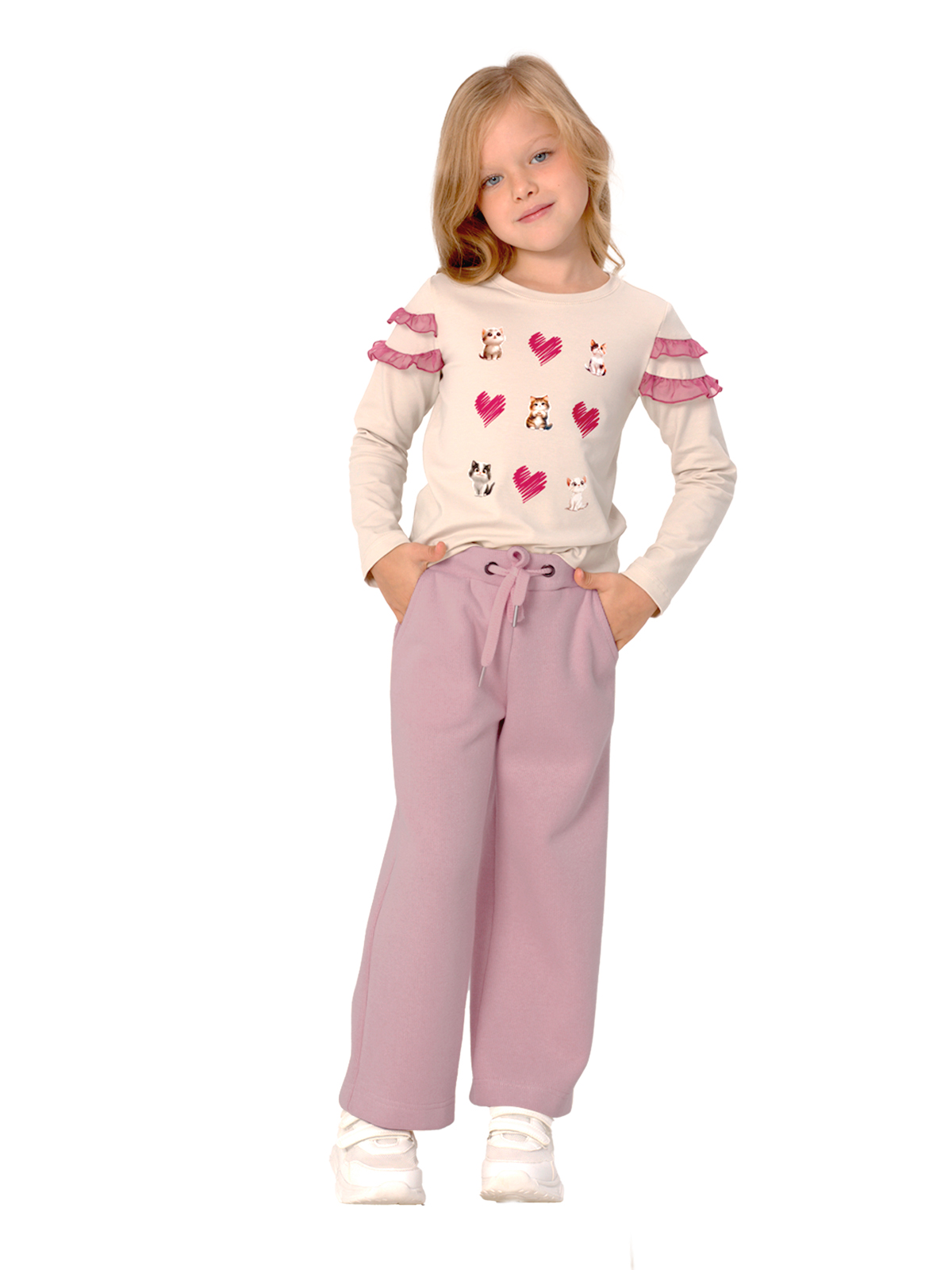 Брюки для девочки О57305 (розовый)