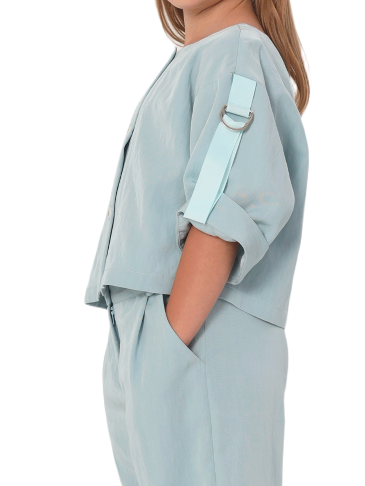 Комп.:блузка,брюки для девочки О57228 (бирюзовый)