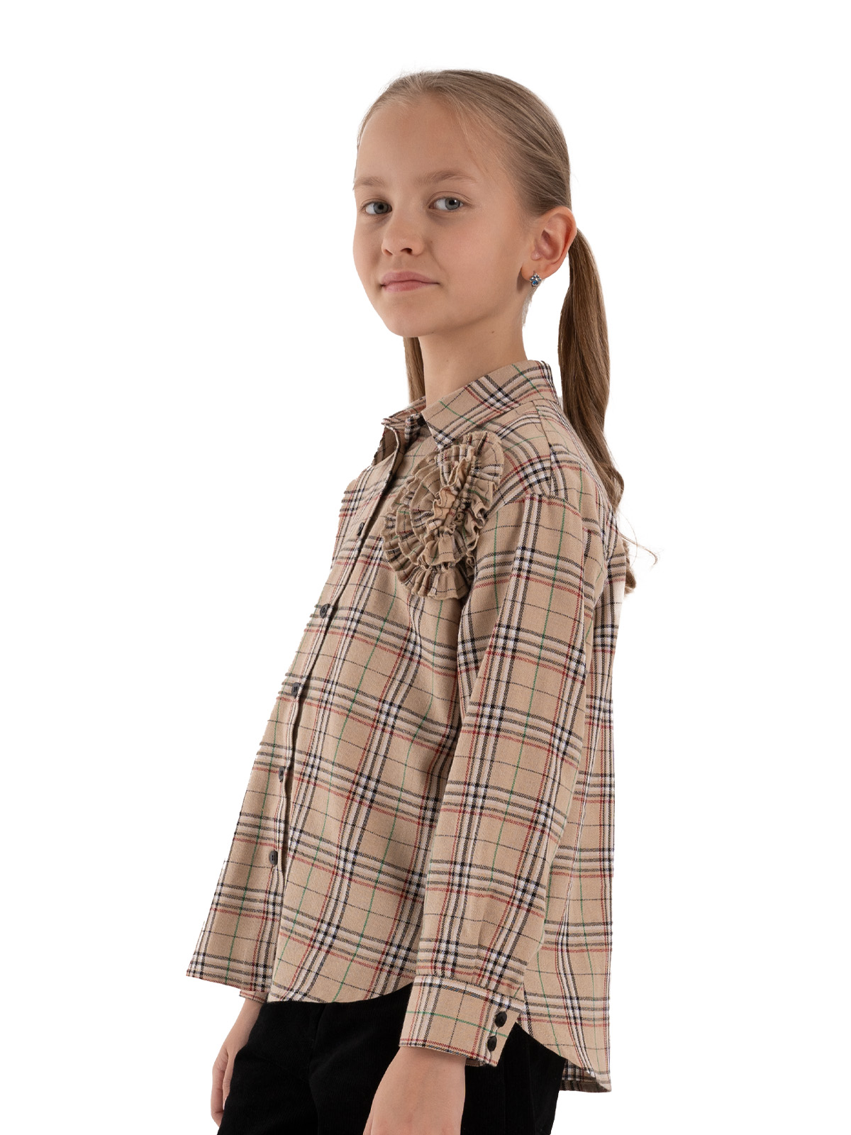 Блузка для девочки О67073 (бежевый)