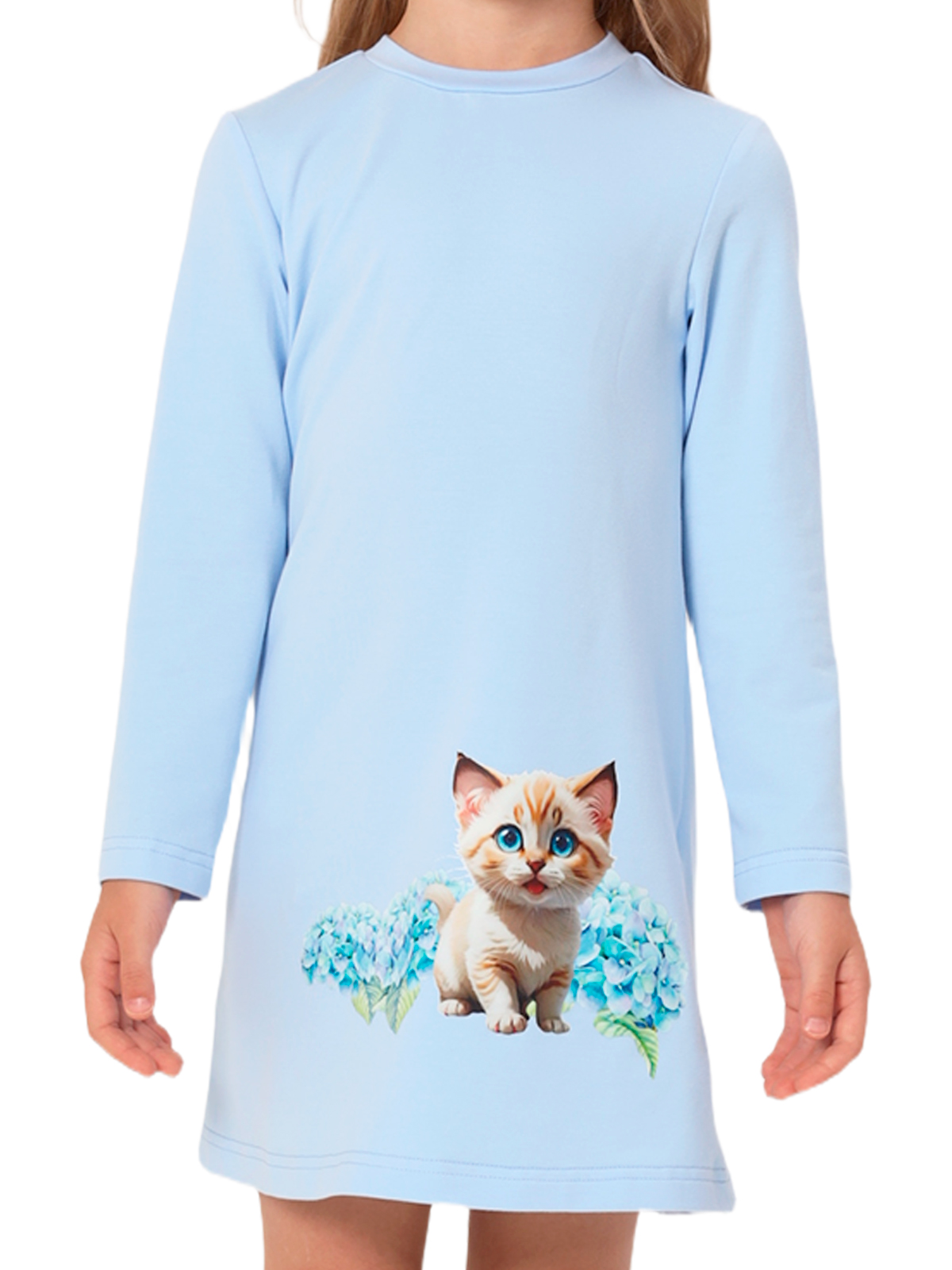 Платье для девочки О57186 (голубой)