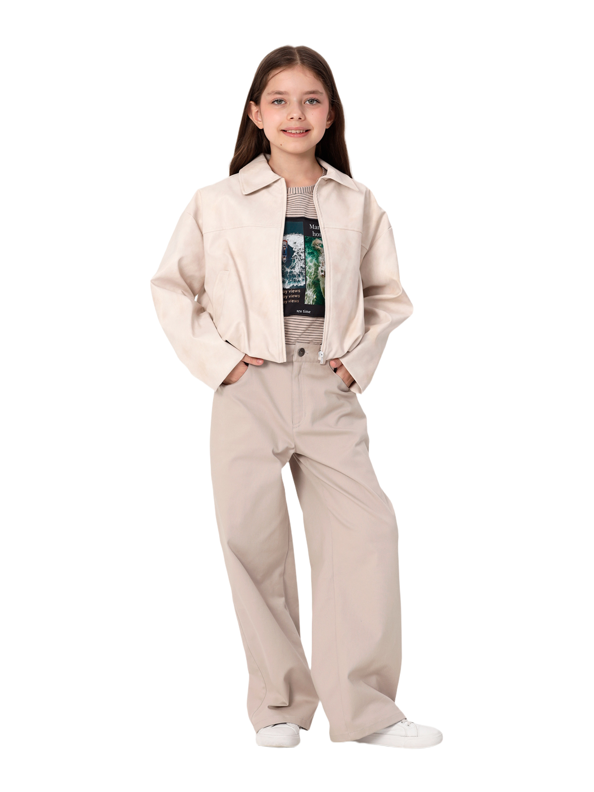 Куртка для девочки О57273 (бежевый)