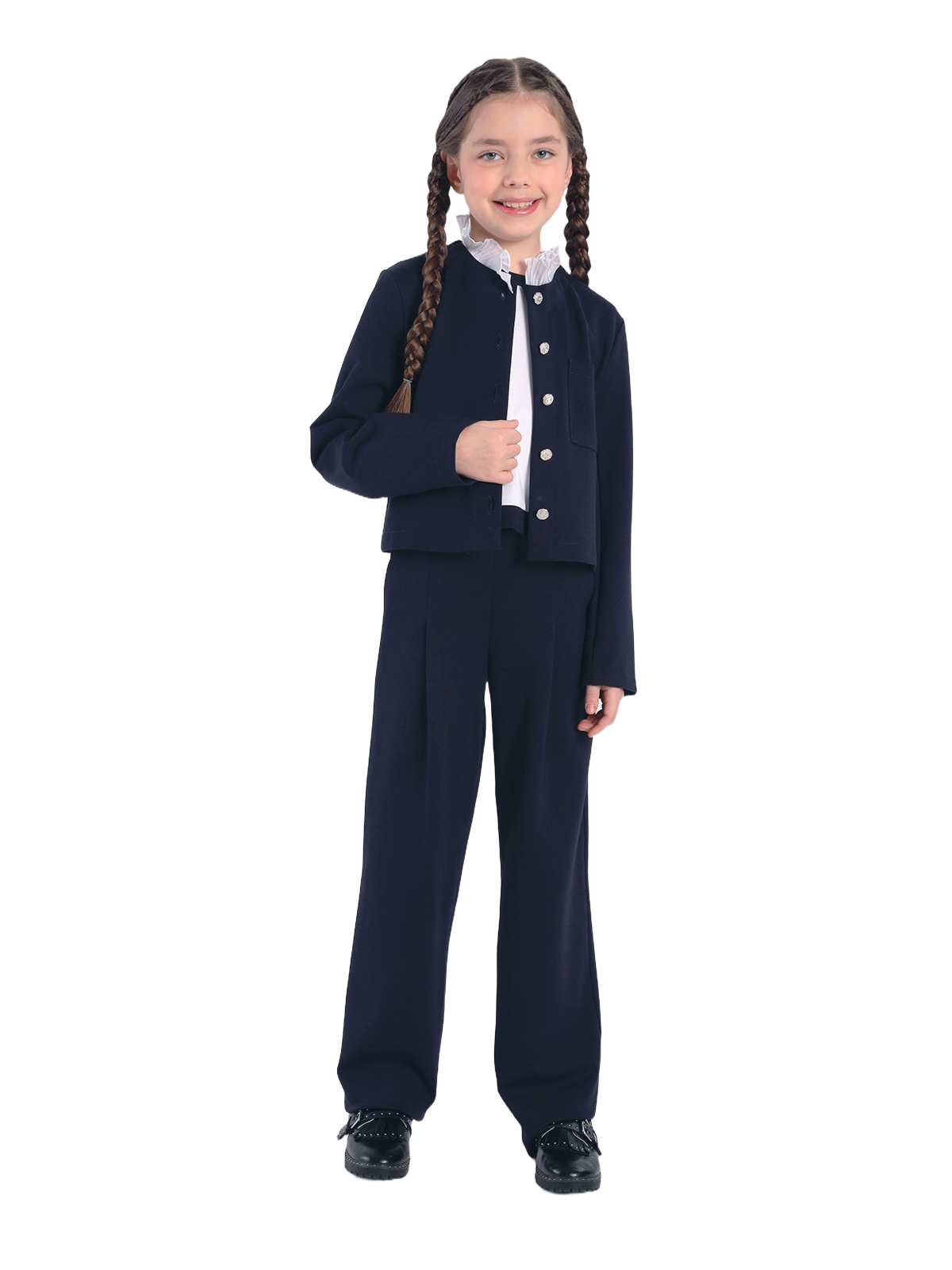 Жакет для девочки О77027 (синий)