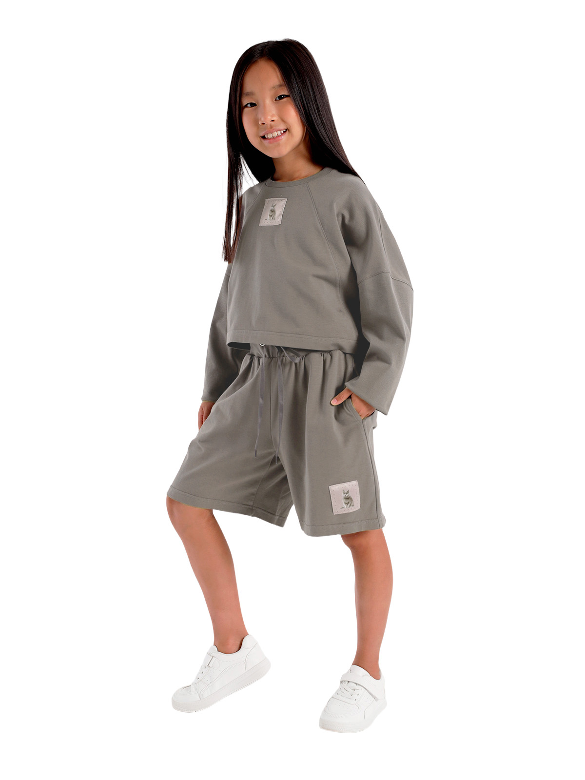 Шорты для девочки О57275 (серый)