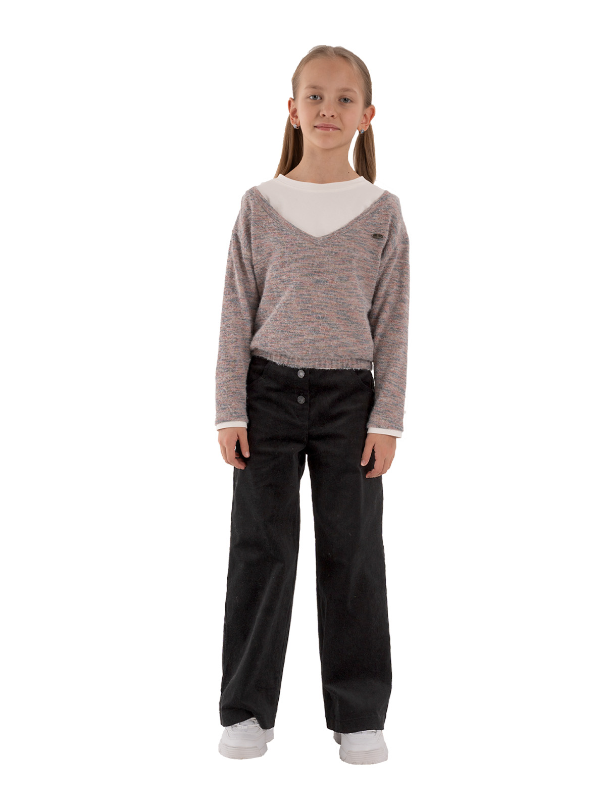 Брюки для девочки О66573 (черный)