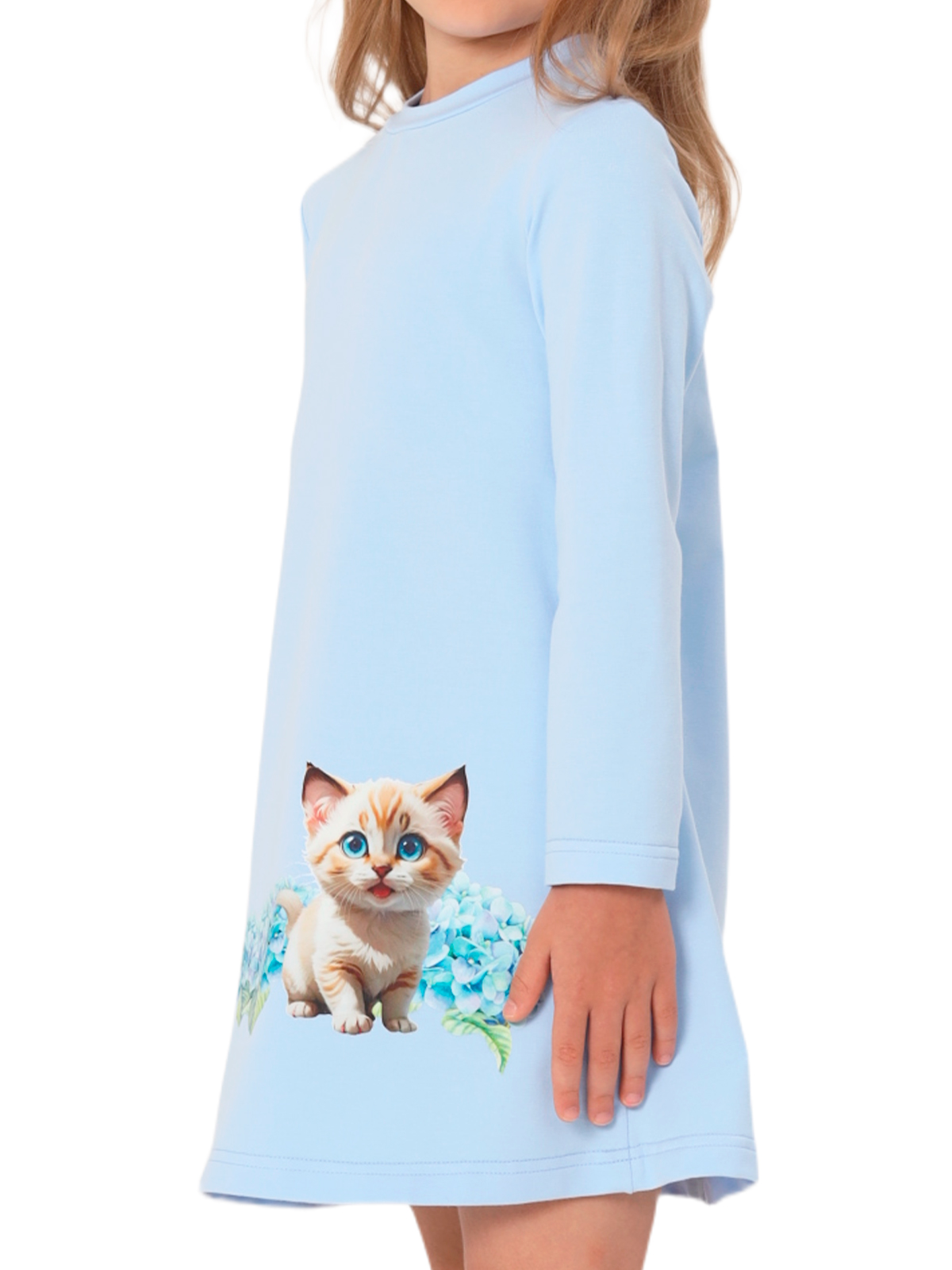 Платье для девочки О57186 (голубой)