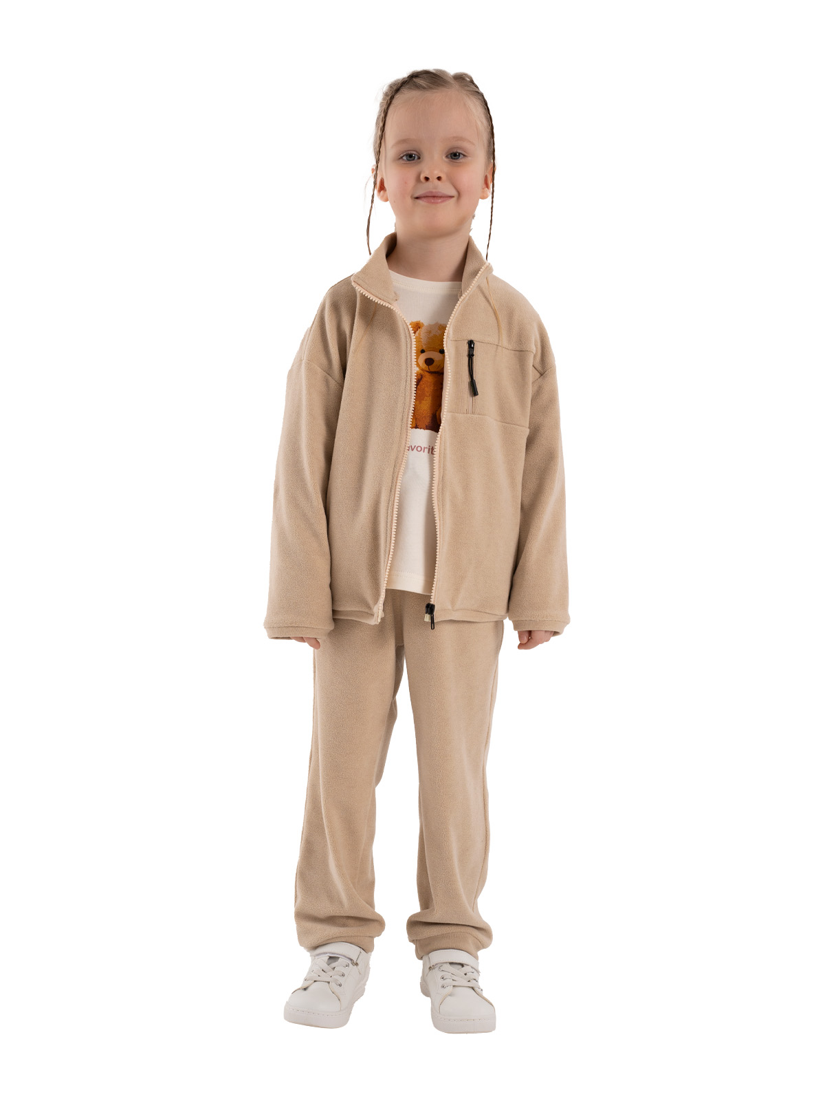 Брюки утепл. для девочки О67150 (бежевый)