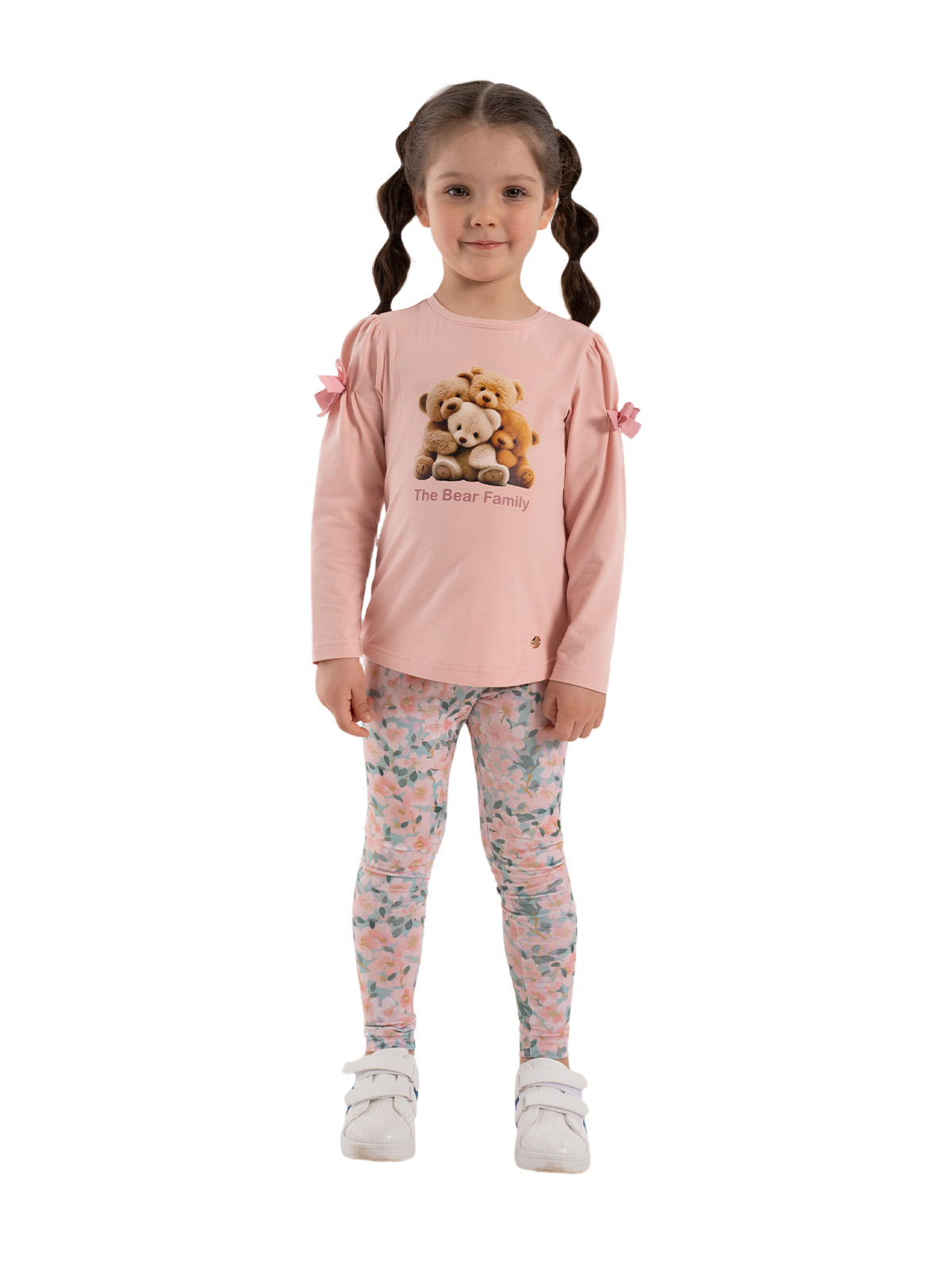 Брюки для девочки О67141 (розовый-зеленый)