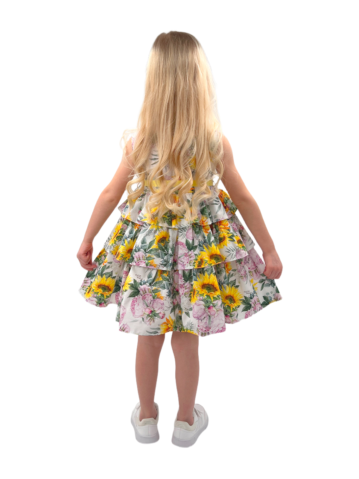 Платье для девочки О54027 (желтый-розовый)