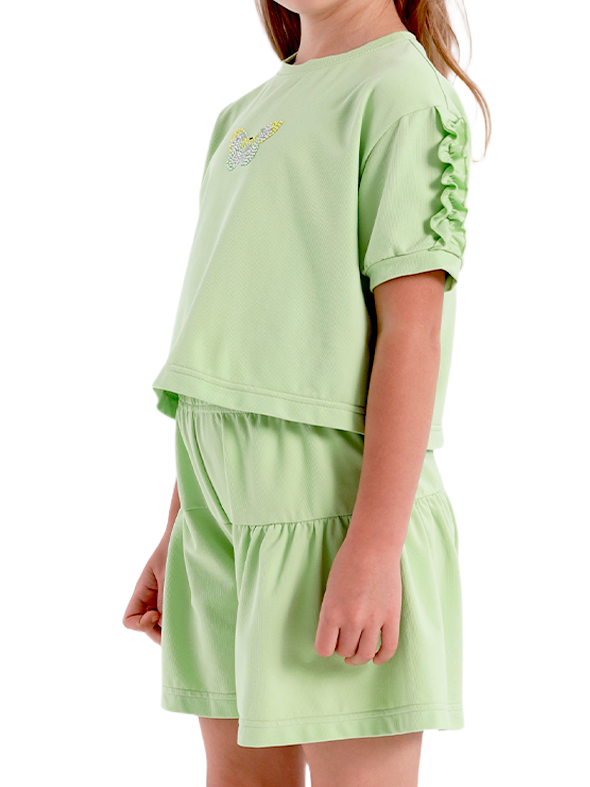 Комп.:блуз.,шор. для девочки О57255 (зеленый)