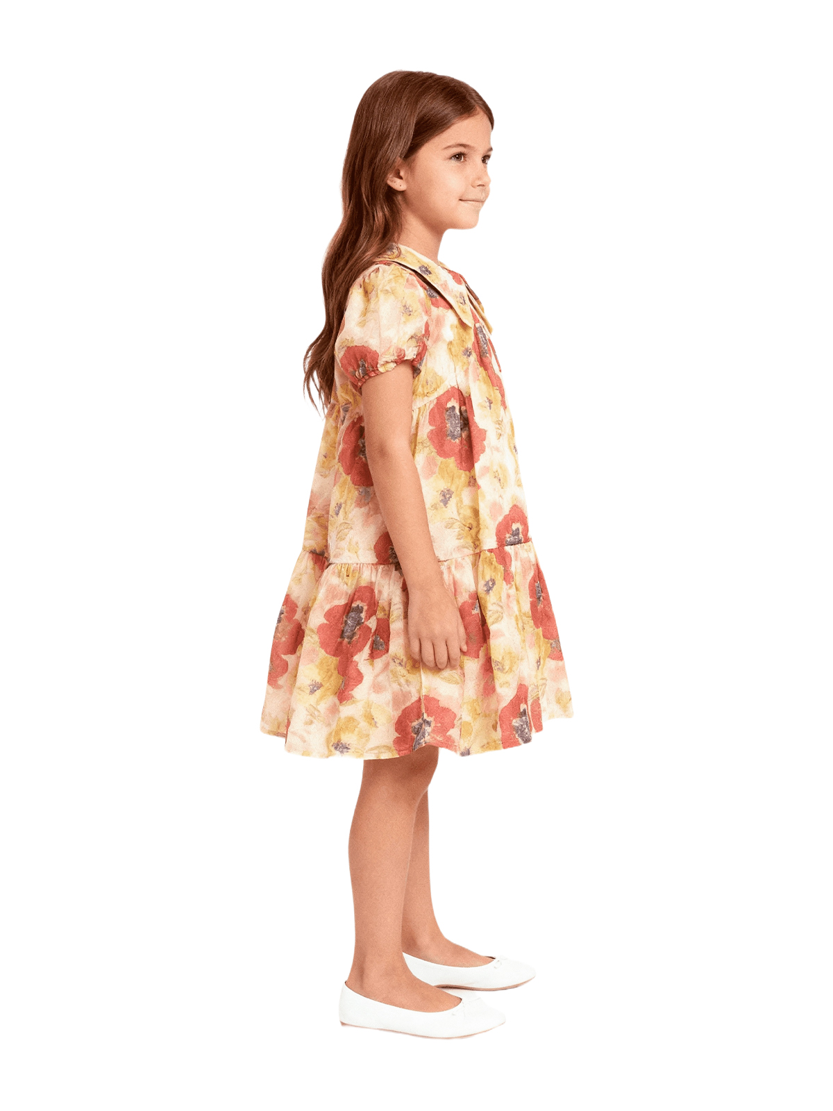 Платье для девочки О57230 (красный-желтый)