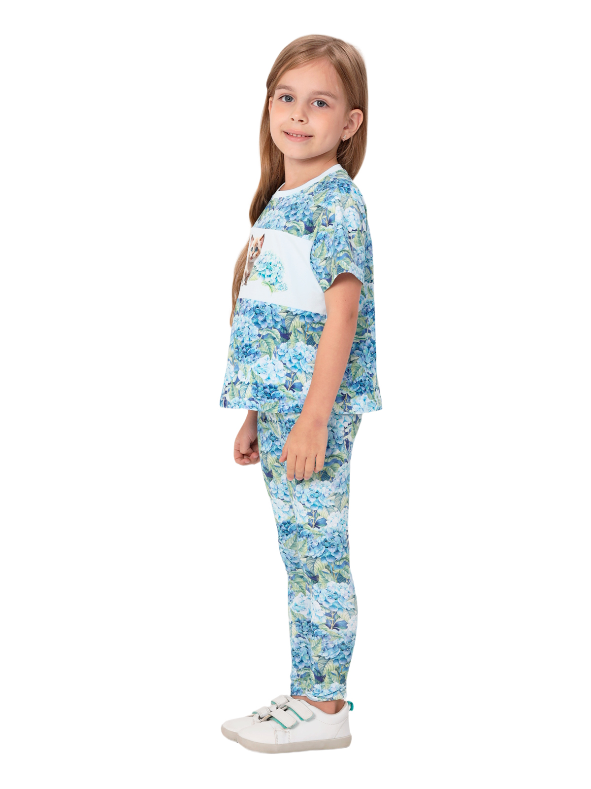 Брюки для девочки О57245 (голубой)