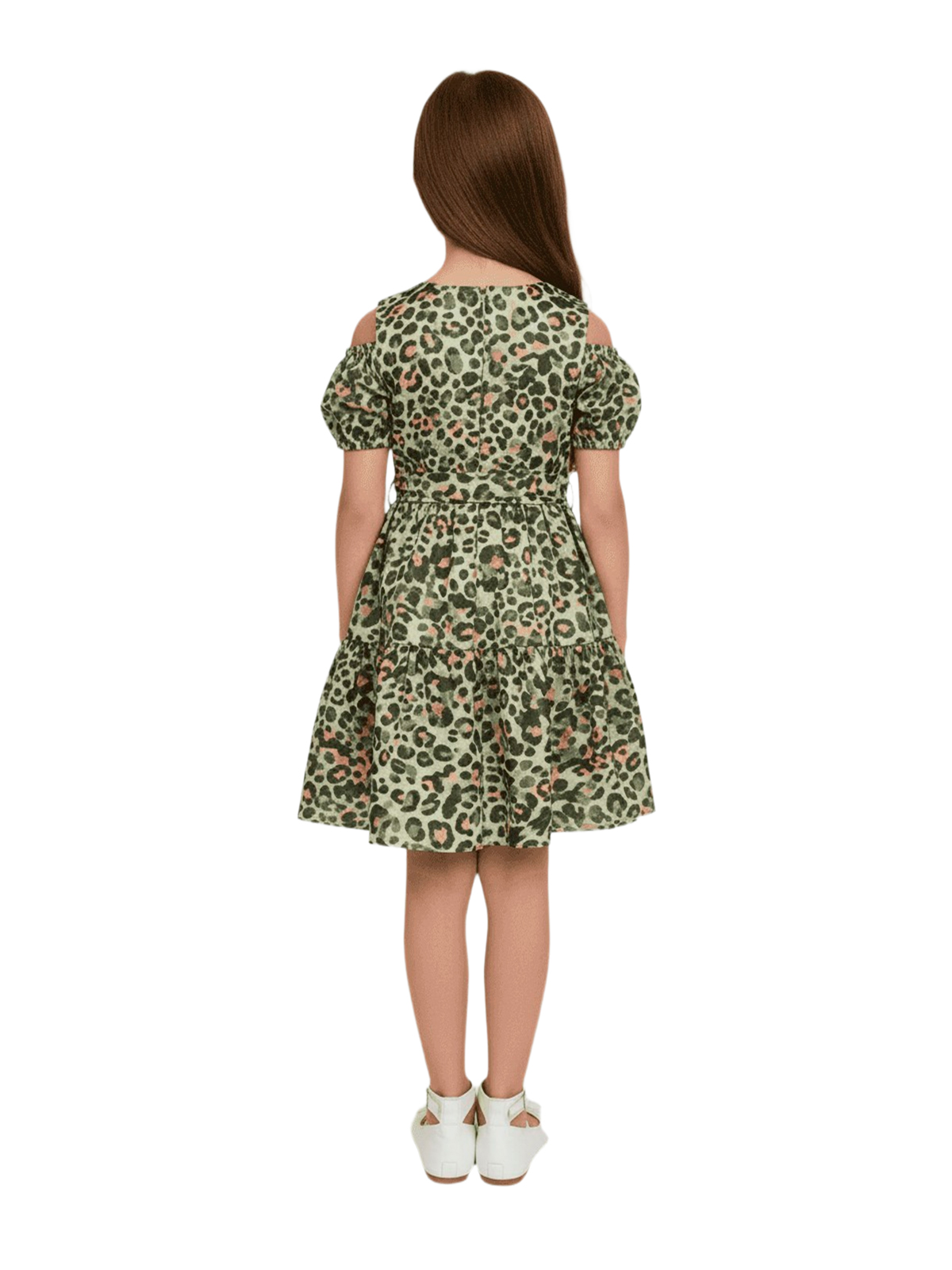 Платье для девочки О54743 (зеленый-желтый)