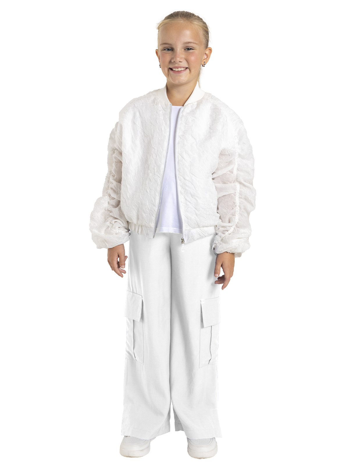 Брюки для девочки О56933 (белый)