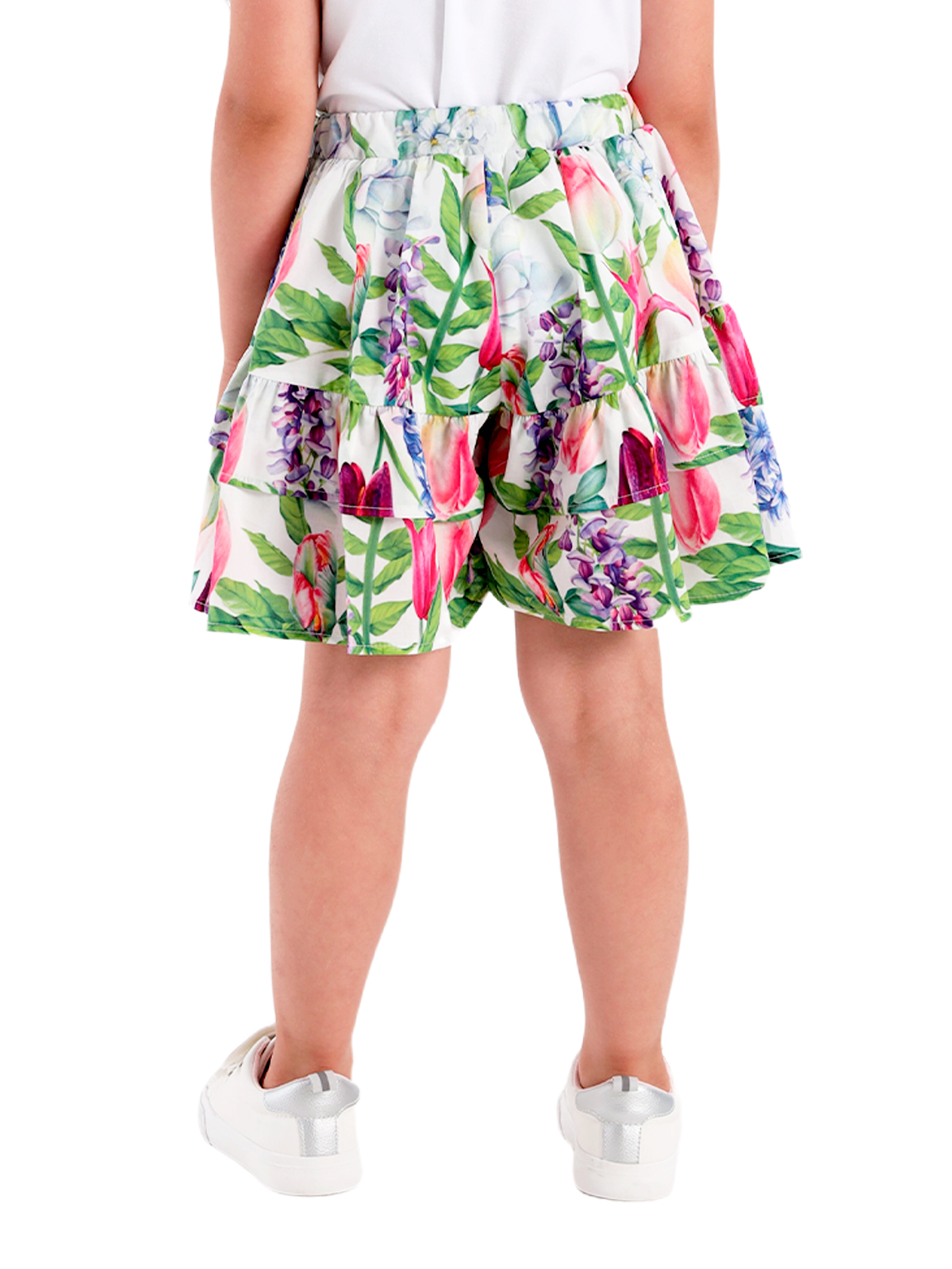 Юбка-шорты для девочки О57238 (синий-розовый)