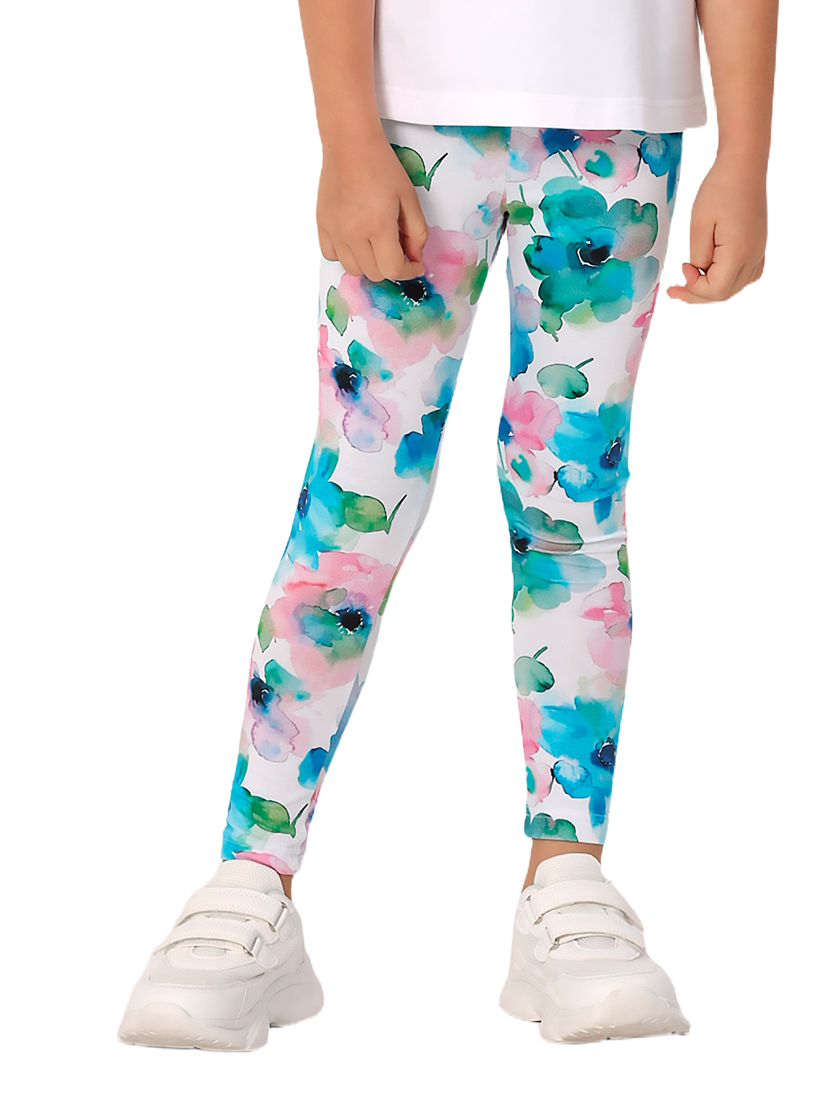 Брюки для девочки О57245 (розовый-бирюзовый)