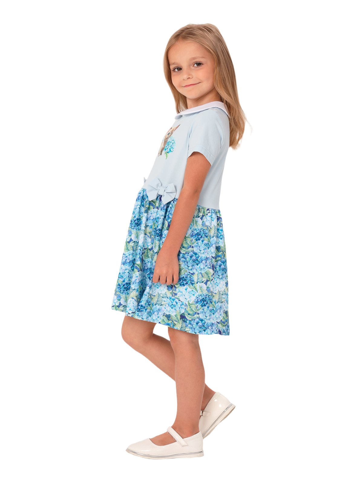 Платье для девочки О57301 (голубой)