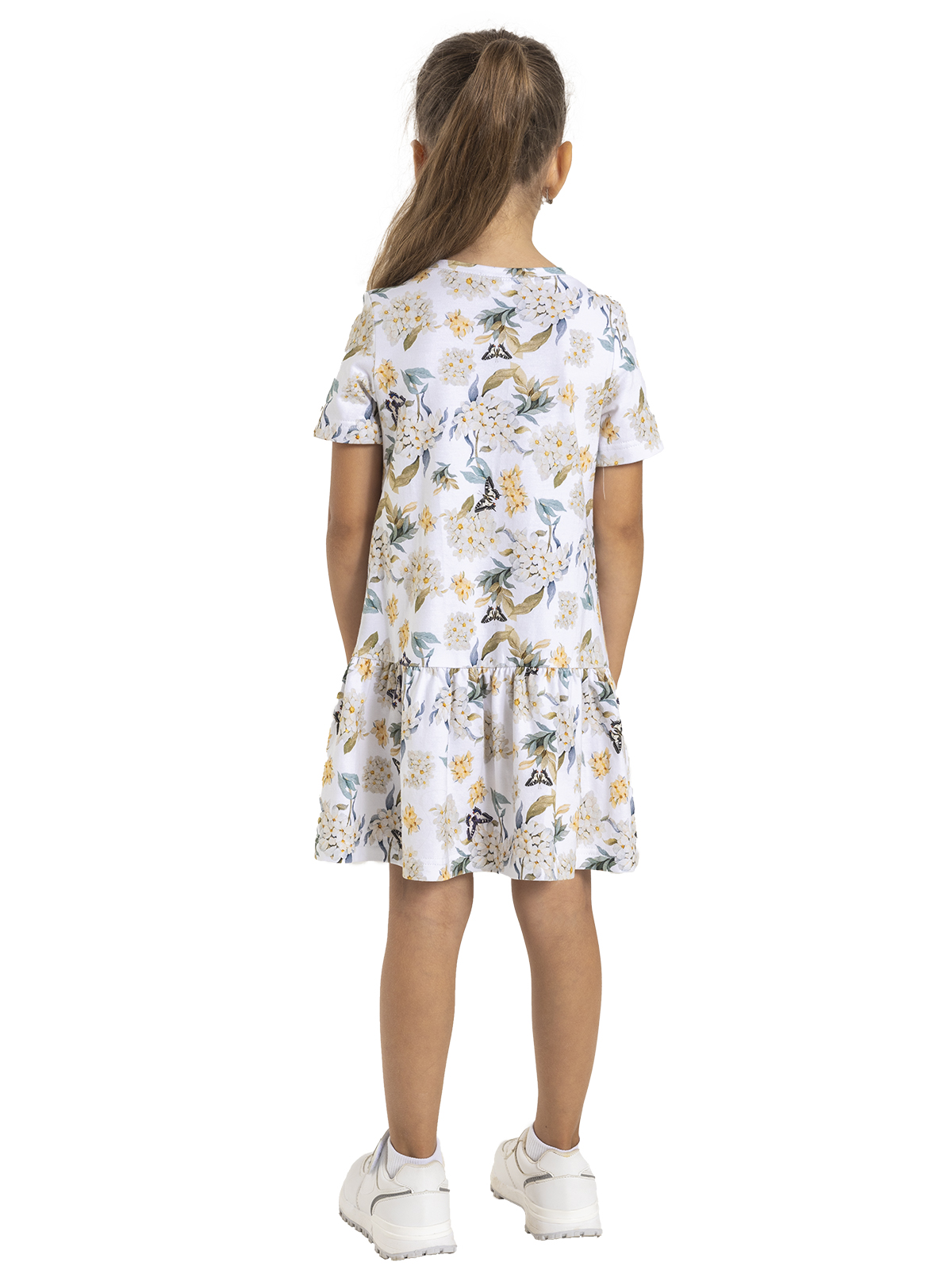 Платье для девочки О56892 (белый-желтый)