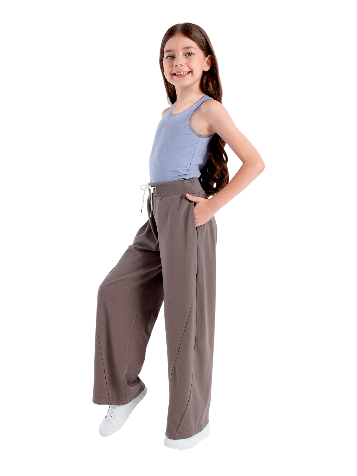 Брюки для девочки О57279 (серый)