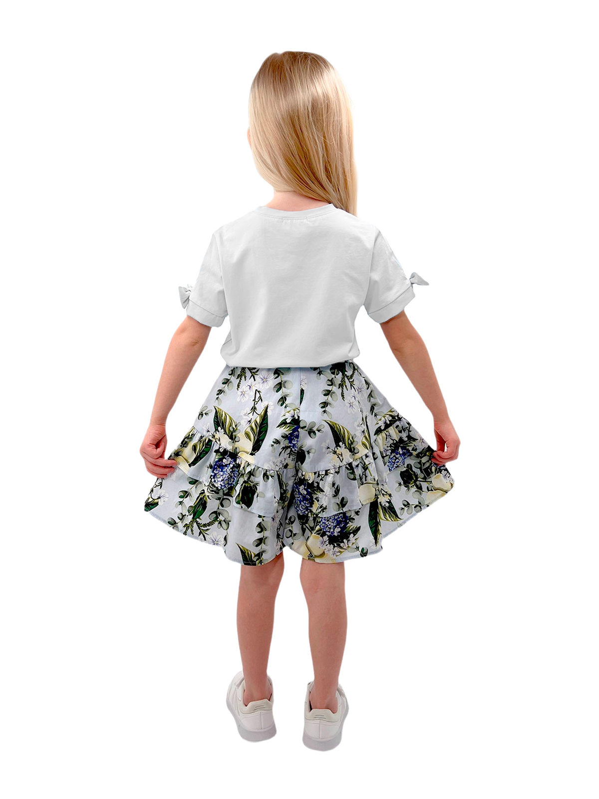 Джемпер для девочки О56905 (белый-голубой)