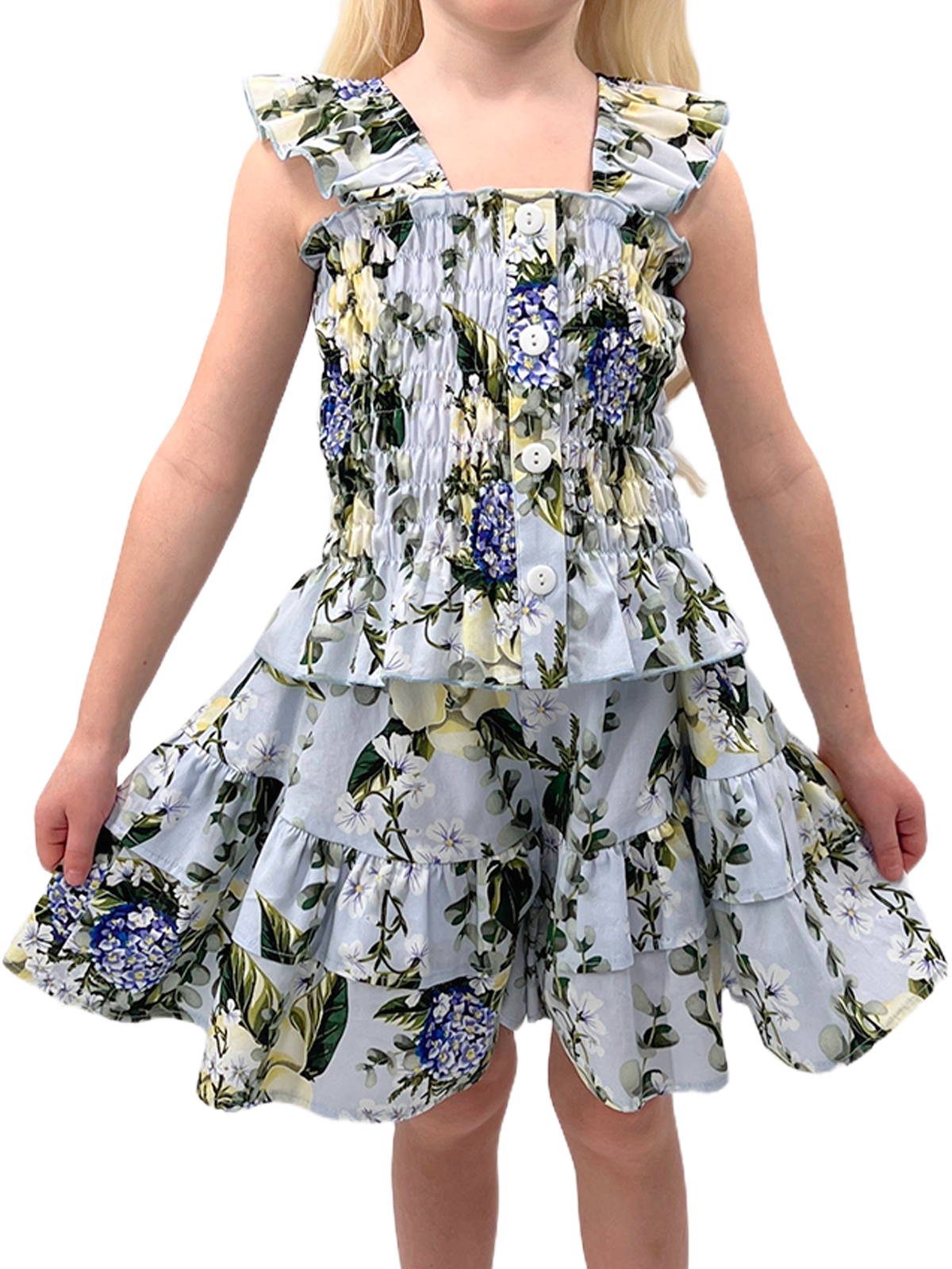 Юбка-шорты для девочки О57238 (голубой)