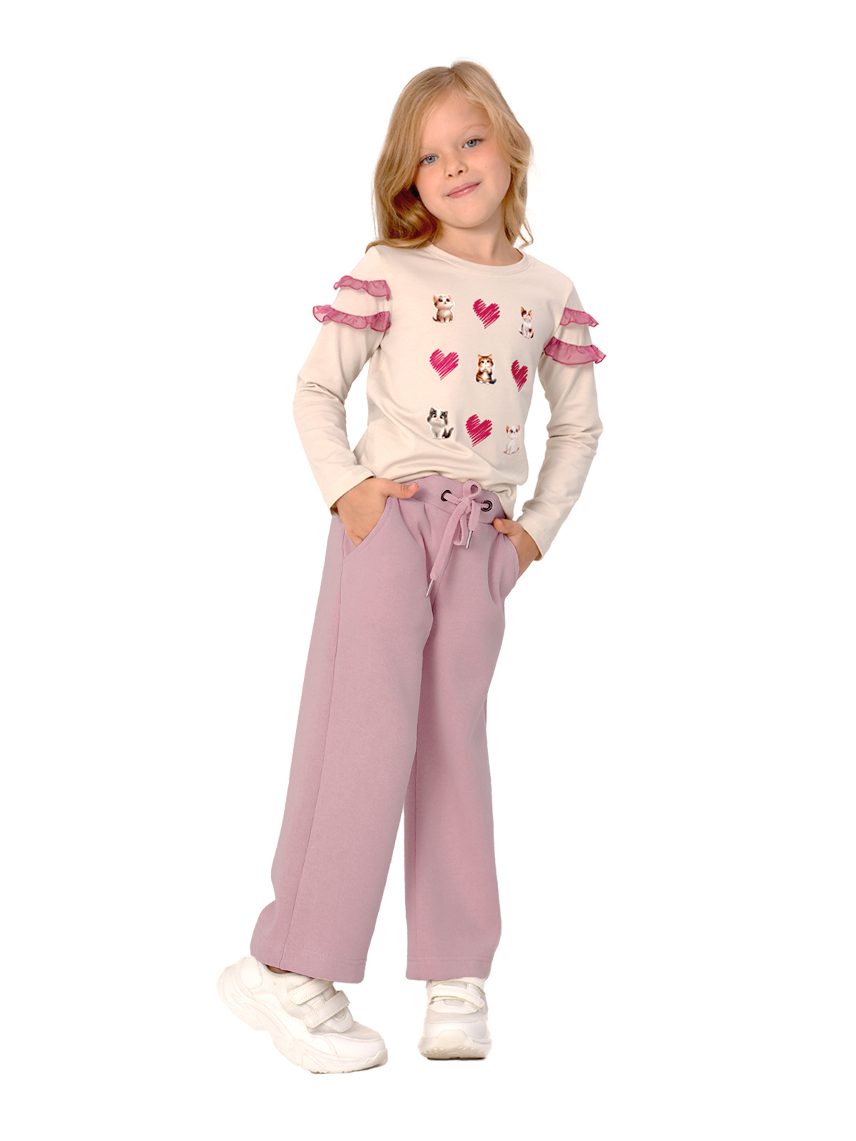 Брюки для девочки О57305 (розовый)